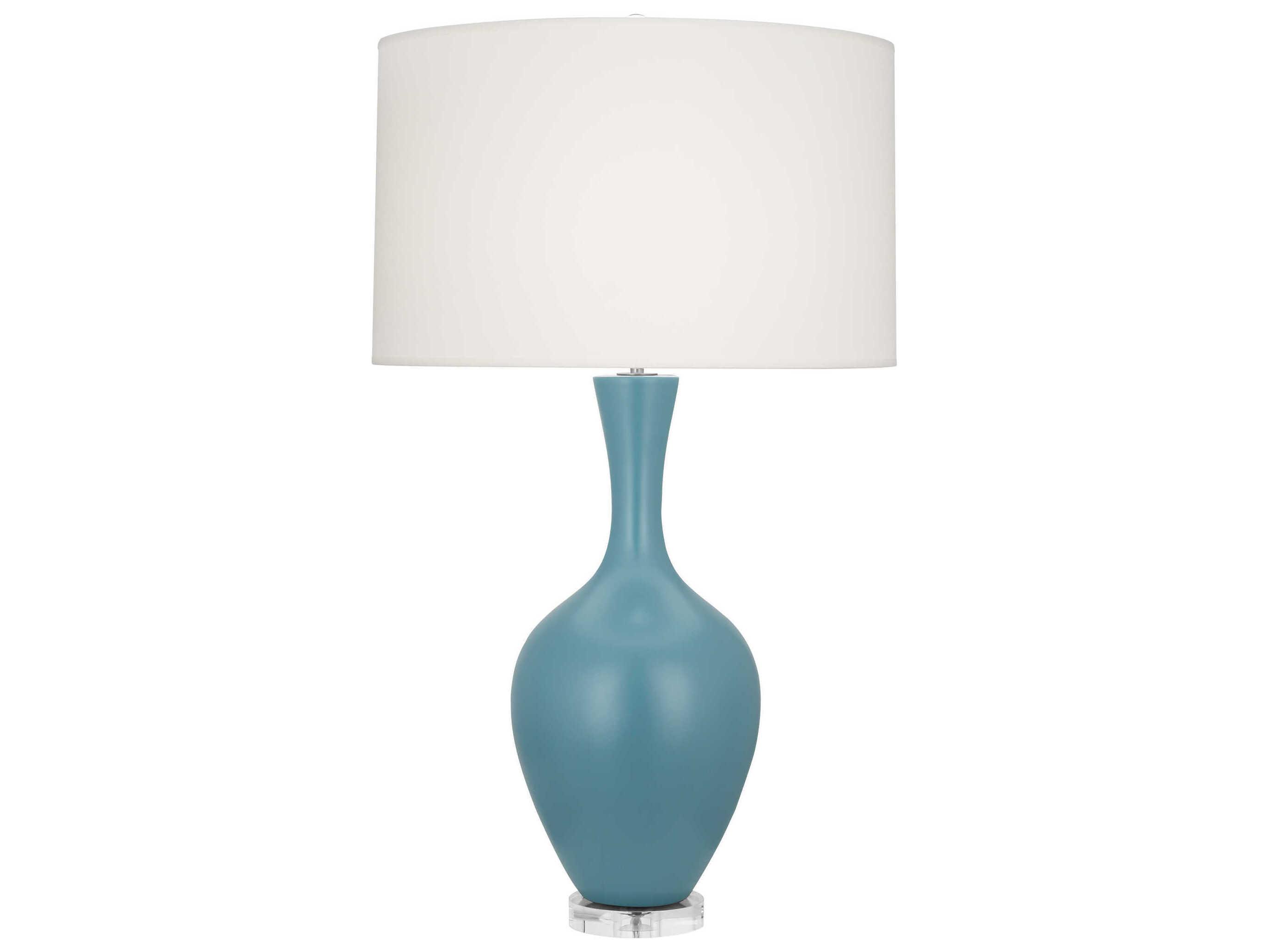 Robert Abbey Audrey Matte Steel Blue Glazed Buffet Lamp