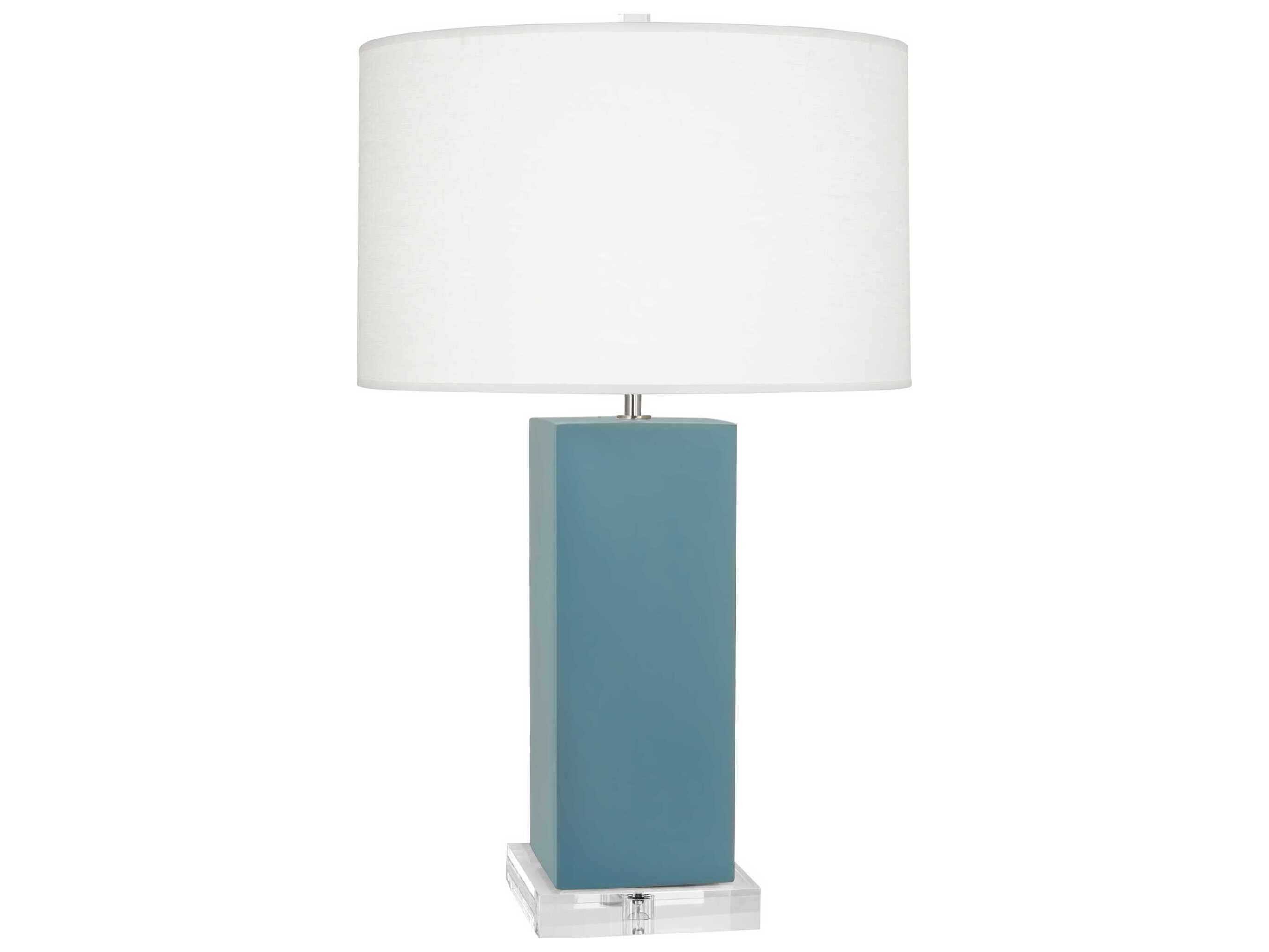 Robert Abbey Harvey Matte Steel Blue Glazed Buffet Lamp
