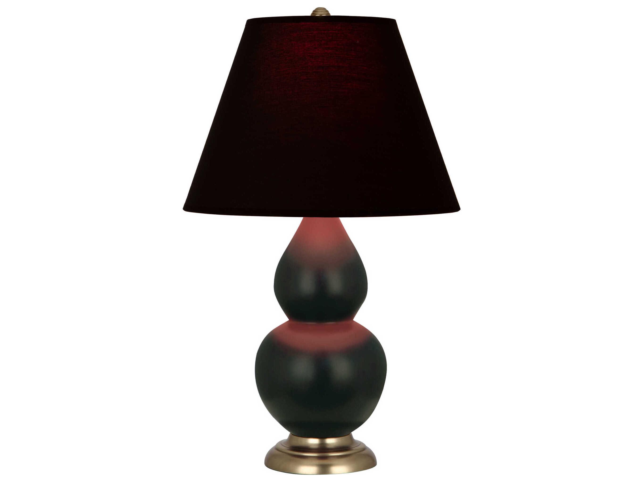 Robert Abbey Small Double Gourd Matte Obsidian Glazed Black Table Lamp