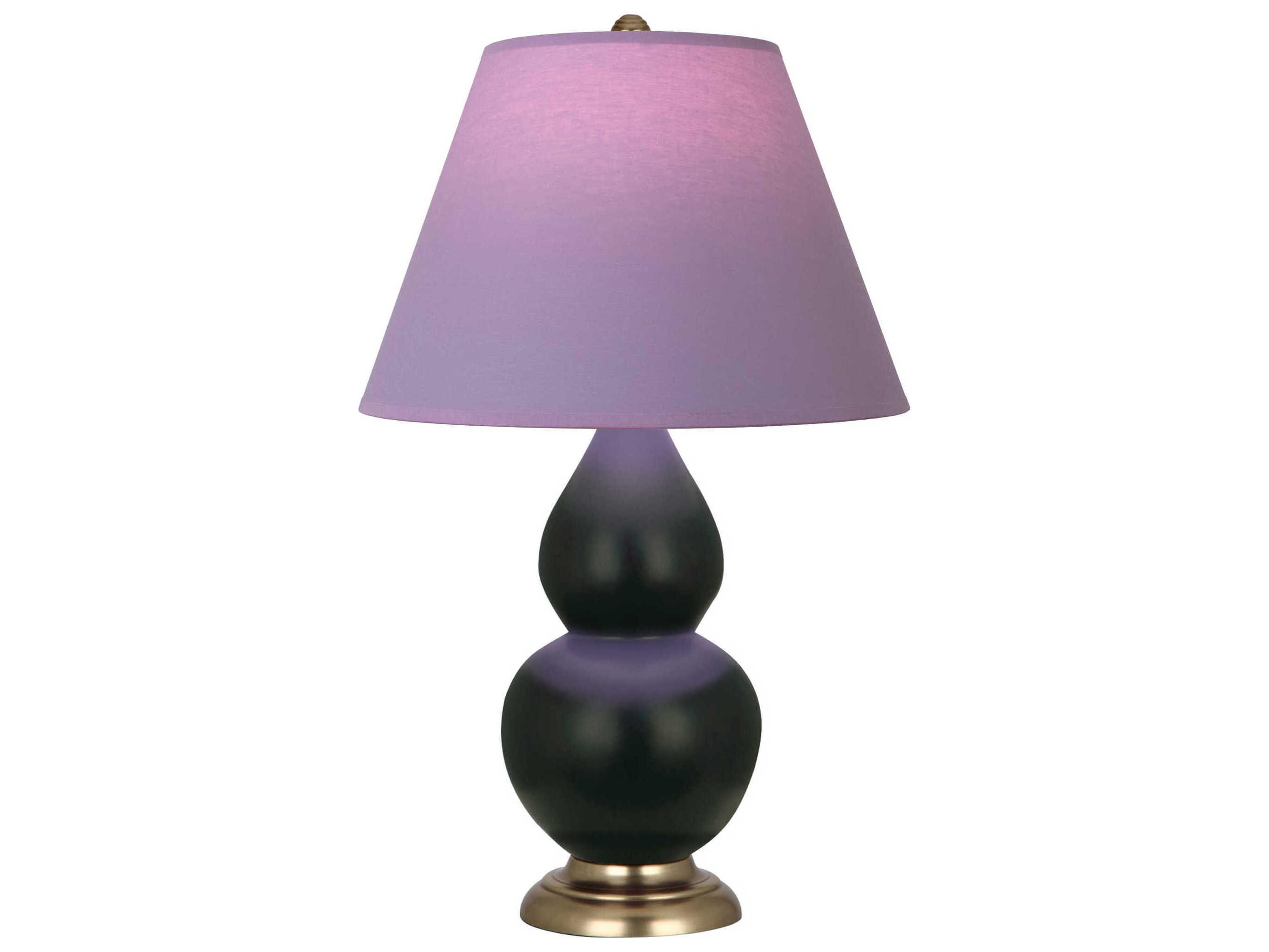 Robert Abbey Small Double Gourd Matte Obsidian Glazed Black Table Lamp