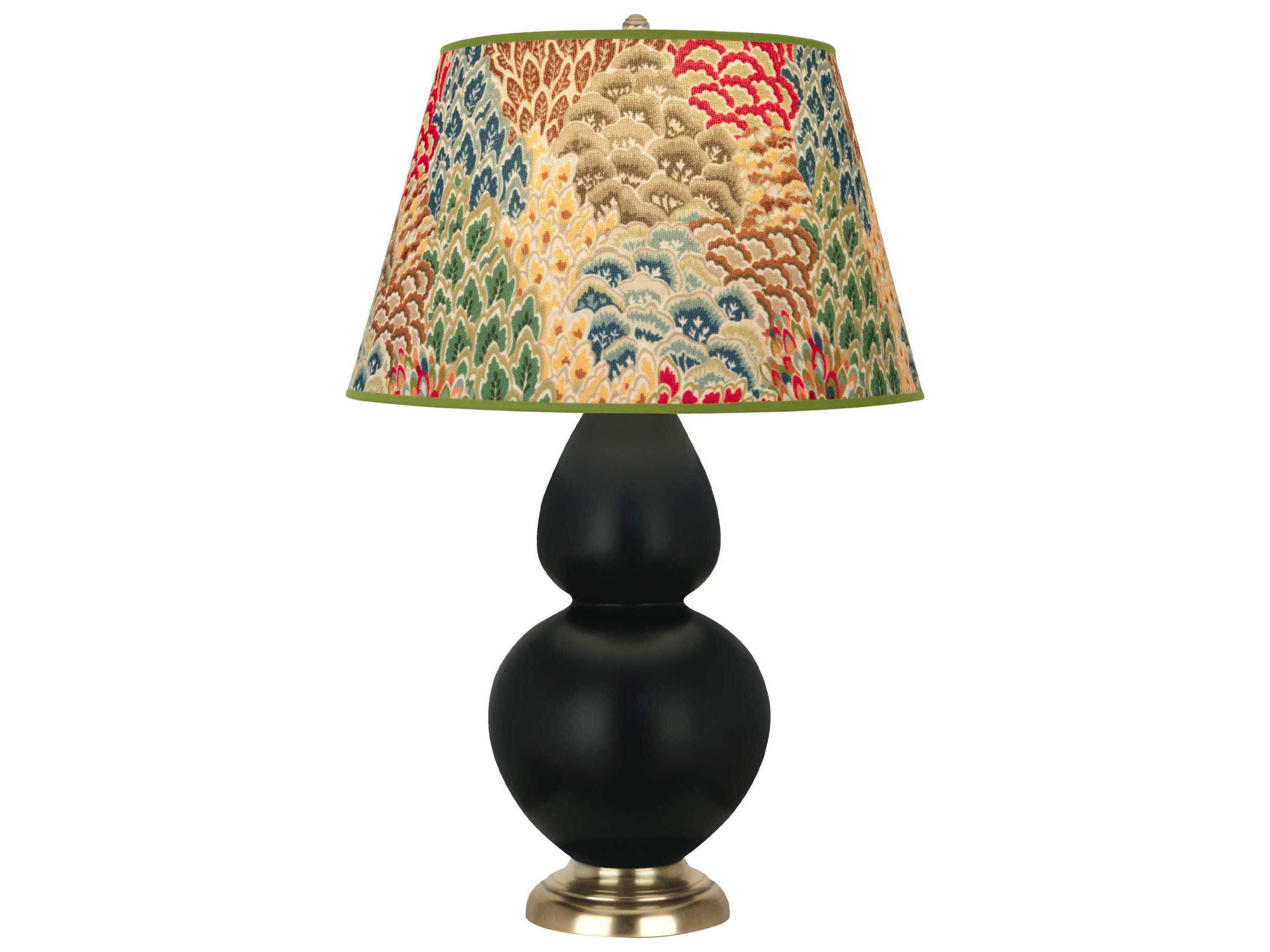 Robert Abbey Double Gourd Matte Obsidian Glazed Black Buffet Lamp