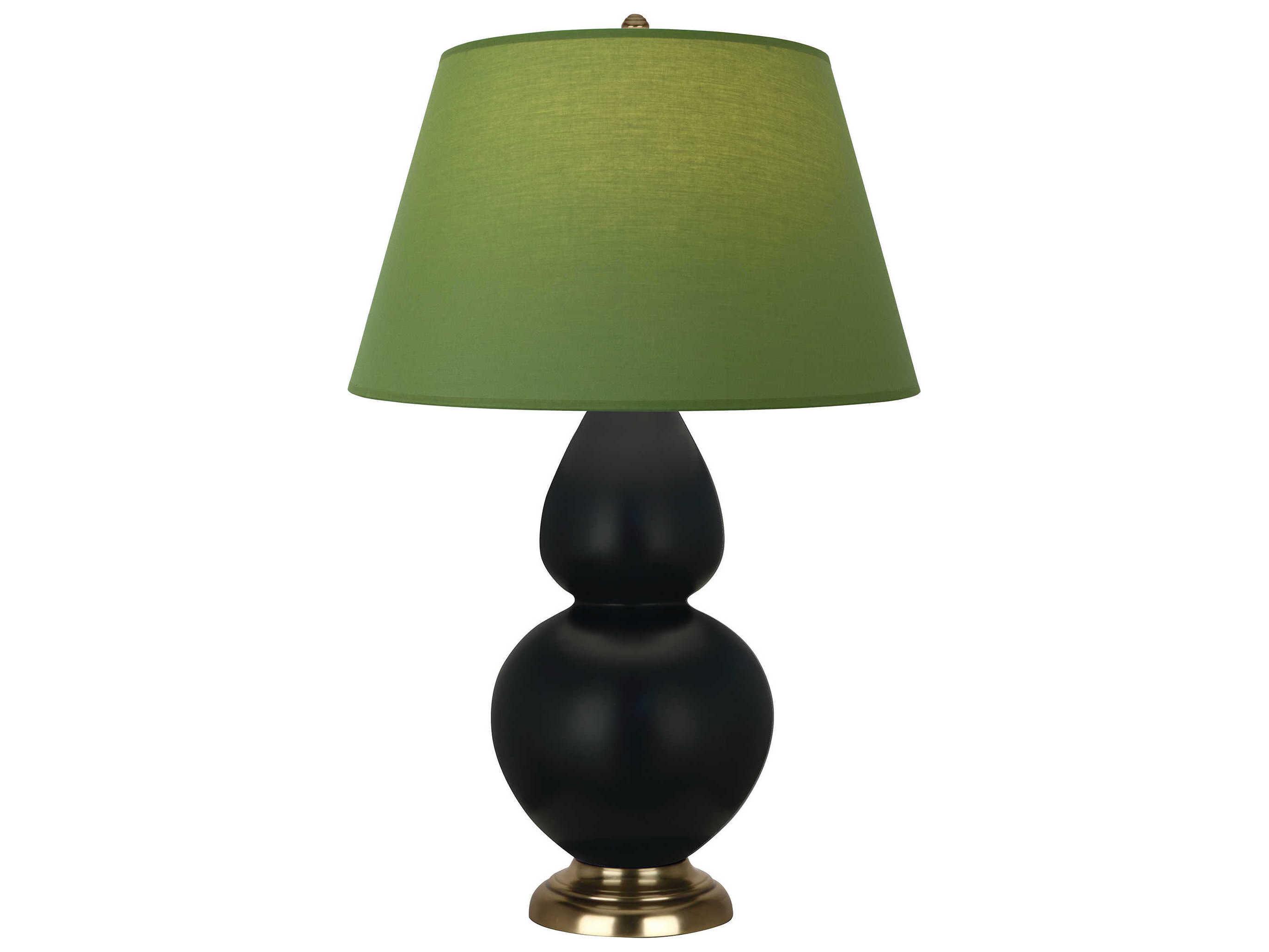 Robert Abbey Double Gourd Matte Obsidian Glazed Black Buffet Lamp
