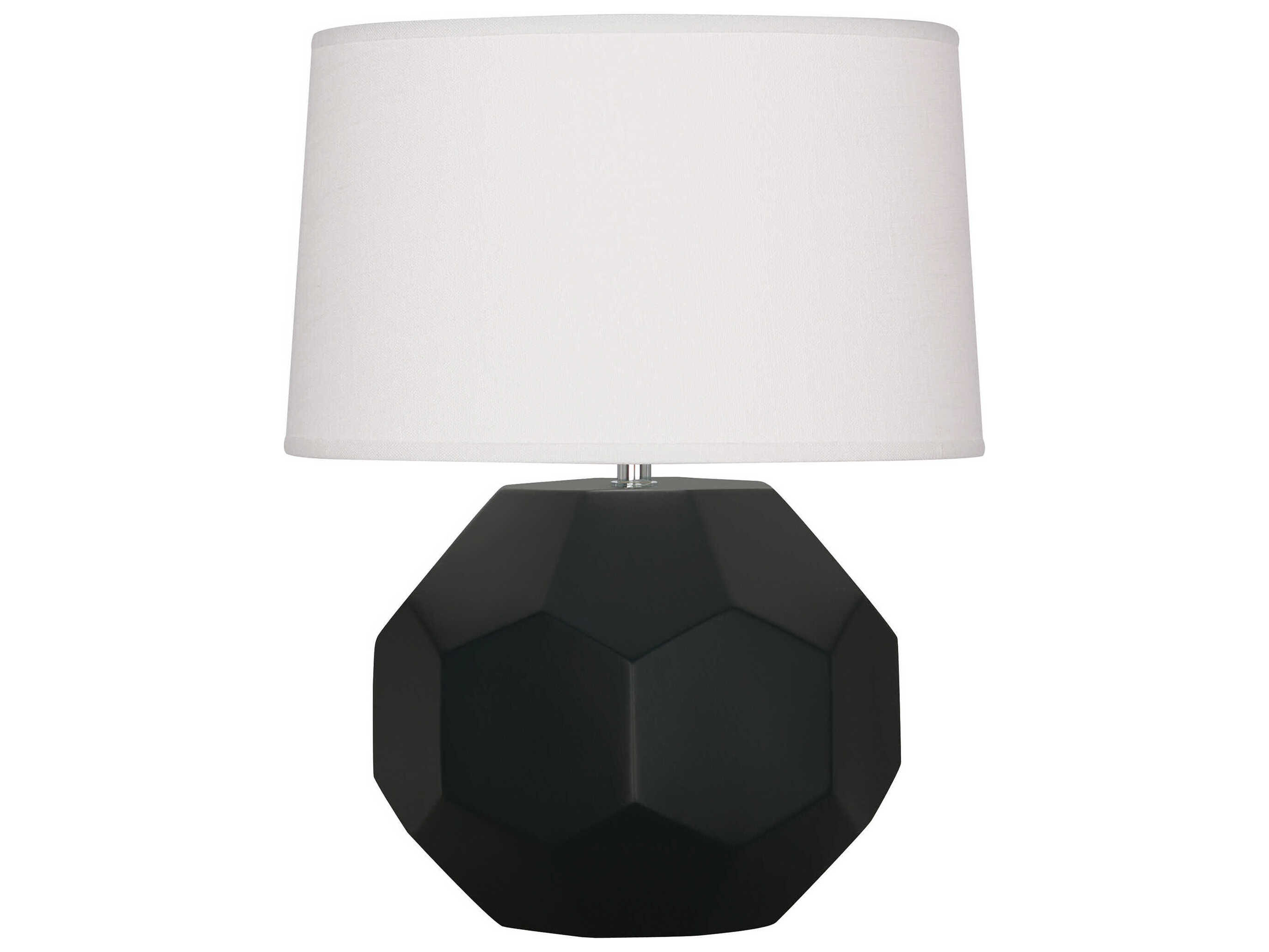 Robert Abbey Franklin Matte Obsidian Glazed Black Table Lamp