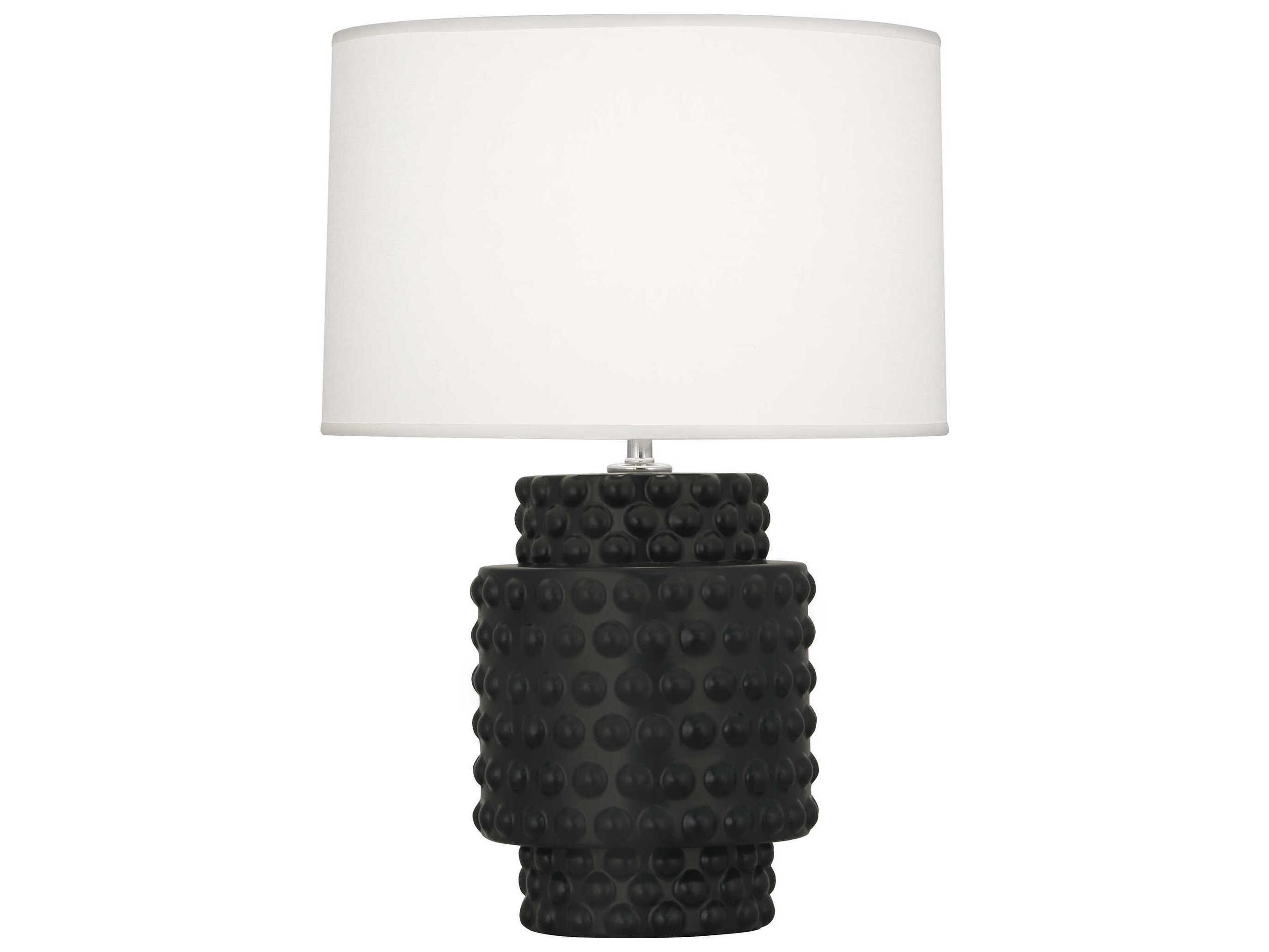 Robert Abbey Dolly Matte Obsidian Glazed Textured Black Table Lamp