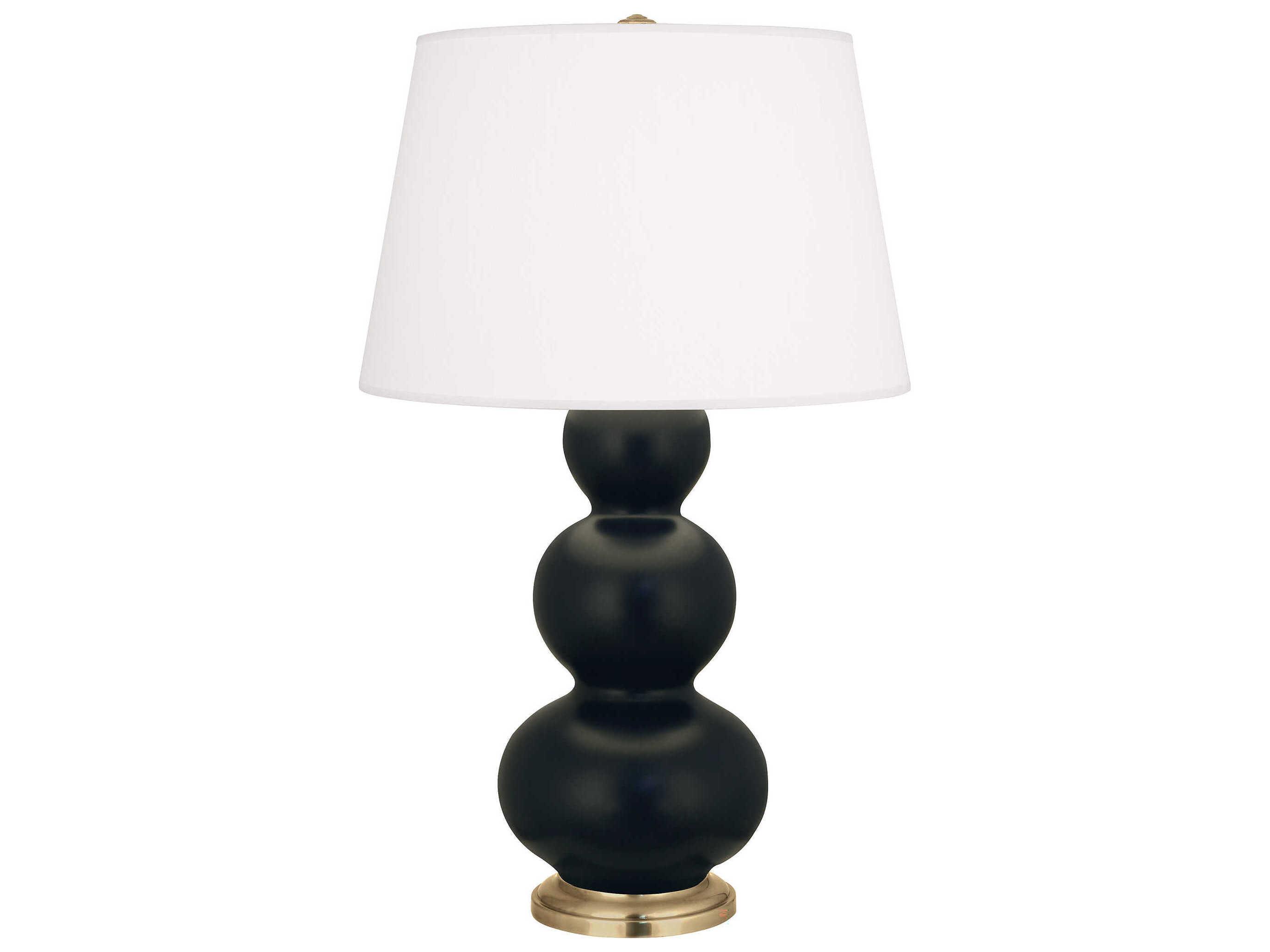 Robert Abbey Triple Gourd Matte Obsidian Glazed Black Buffet Lamp