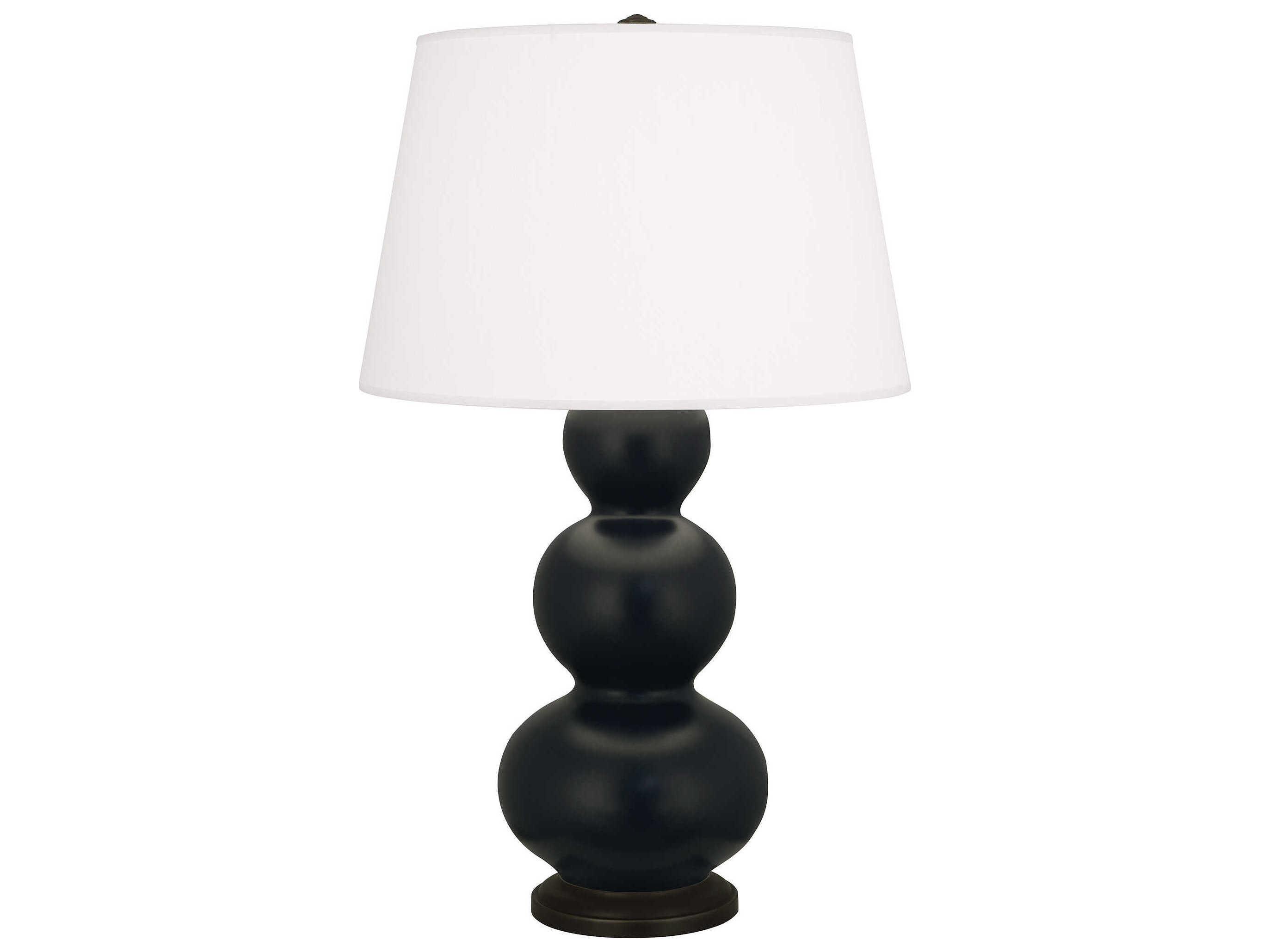 Robert Abbey Triple Gourd Matte Obsidian Glazed Black Buffet Lamp