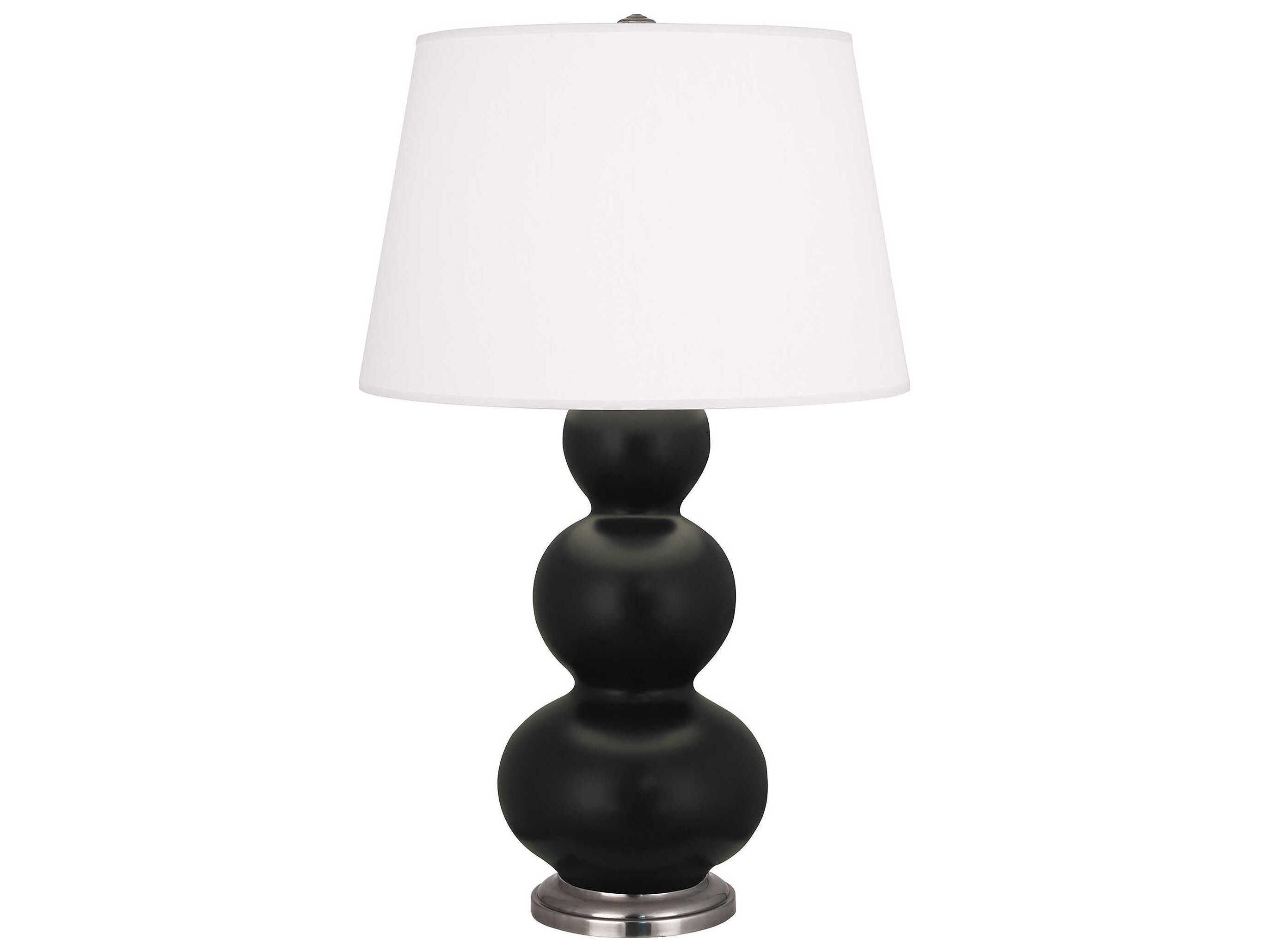 Robert Abbey Triple Gourd Matte Obsidian Glazed Black Buffet Lamp