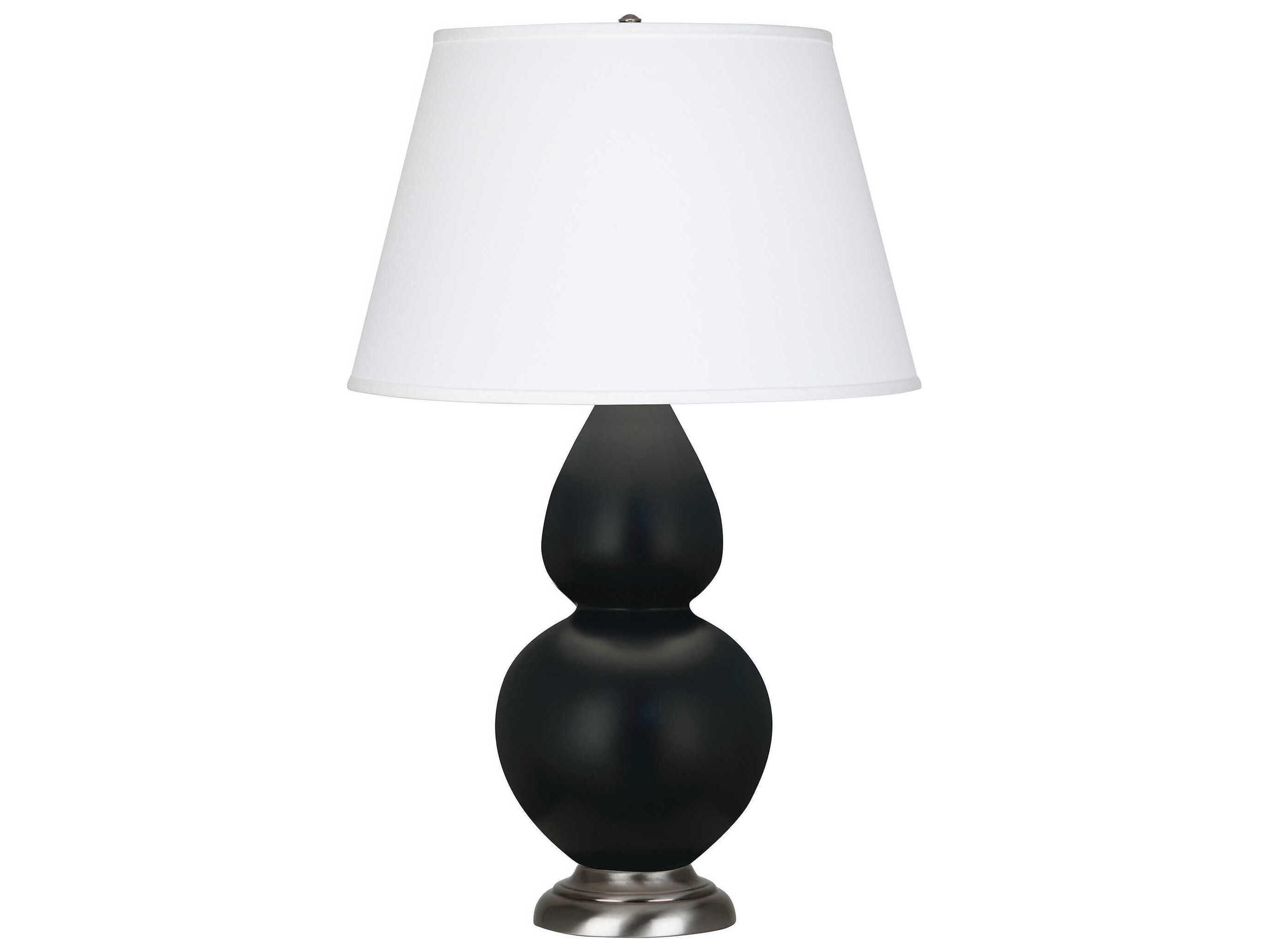 Robert Abbey Double Gourd Matte Obsidian Glazed Black Buffet Lamp