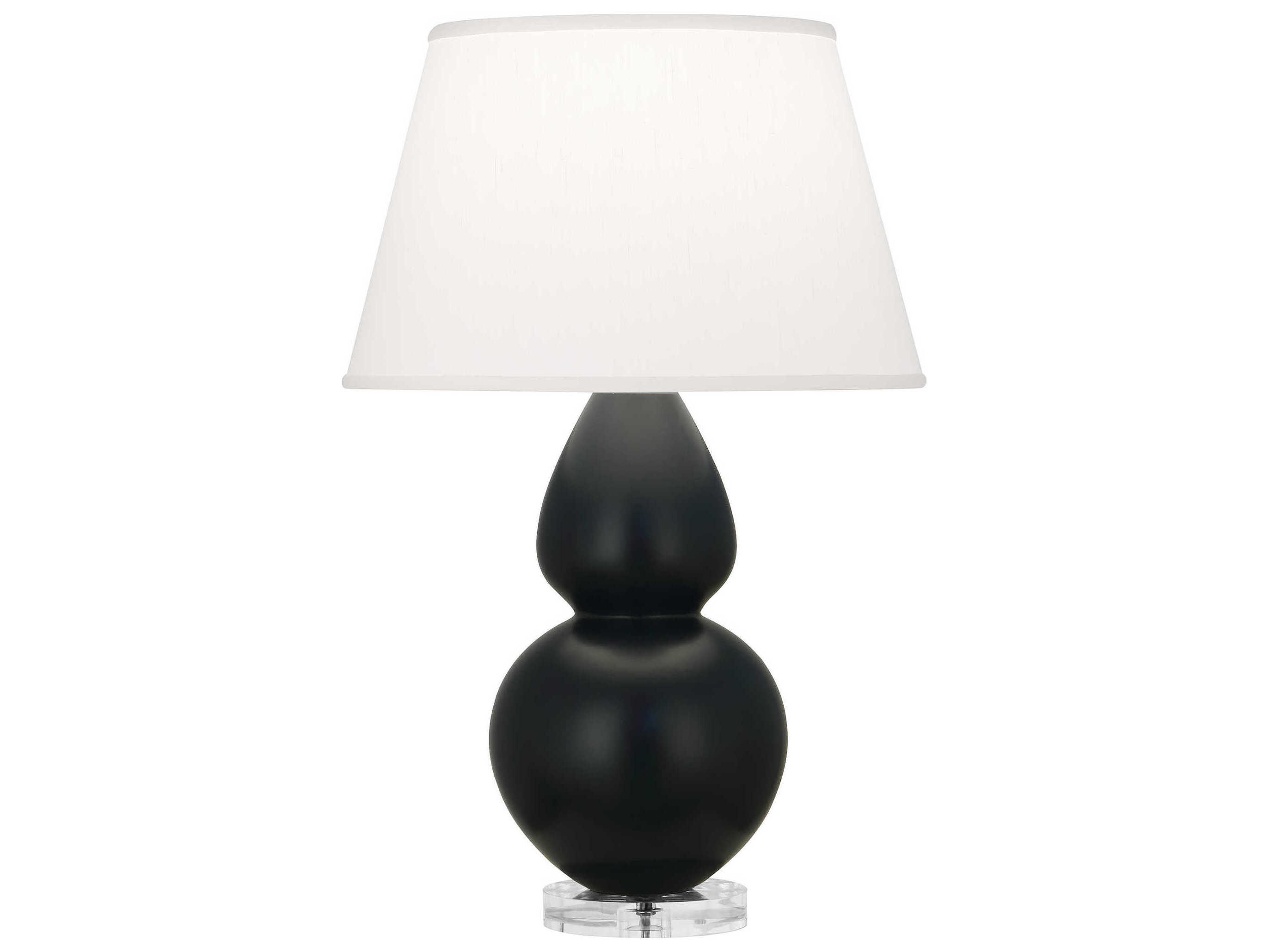Robert Abbey Double Gourd Matte Obsidian Glazed Black Buffet Lamp