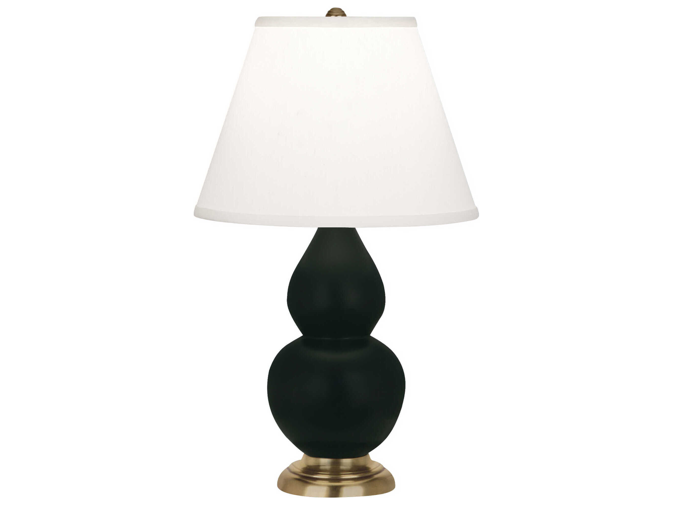 Robert Abbey Small Double Gourd Matte Obsidian Glazed Black Table Lamp