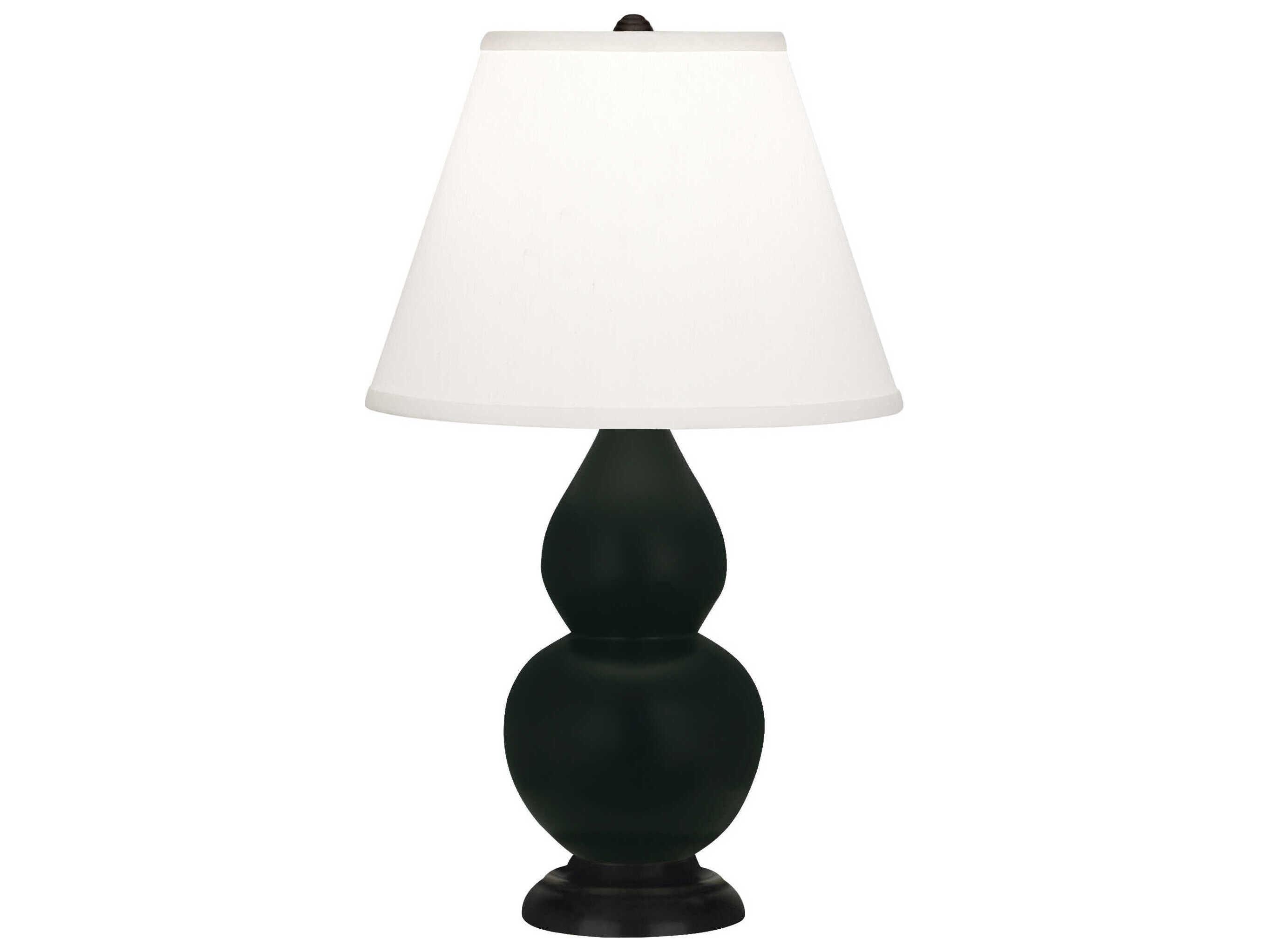 Robert Abbey Small Double Gourd Matte Obsidian Glazed Black Table Lamp