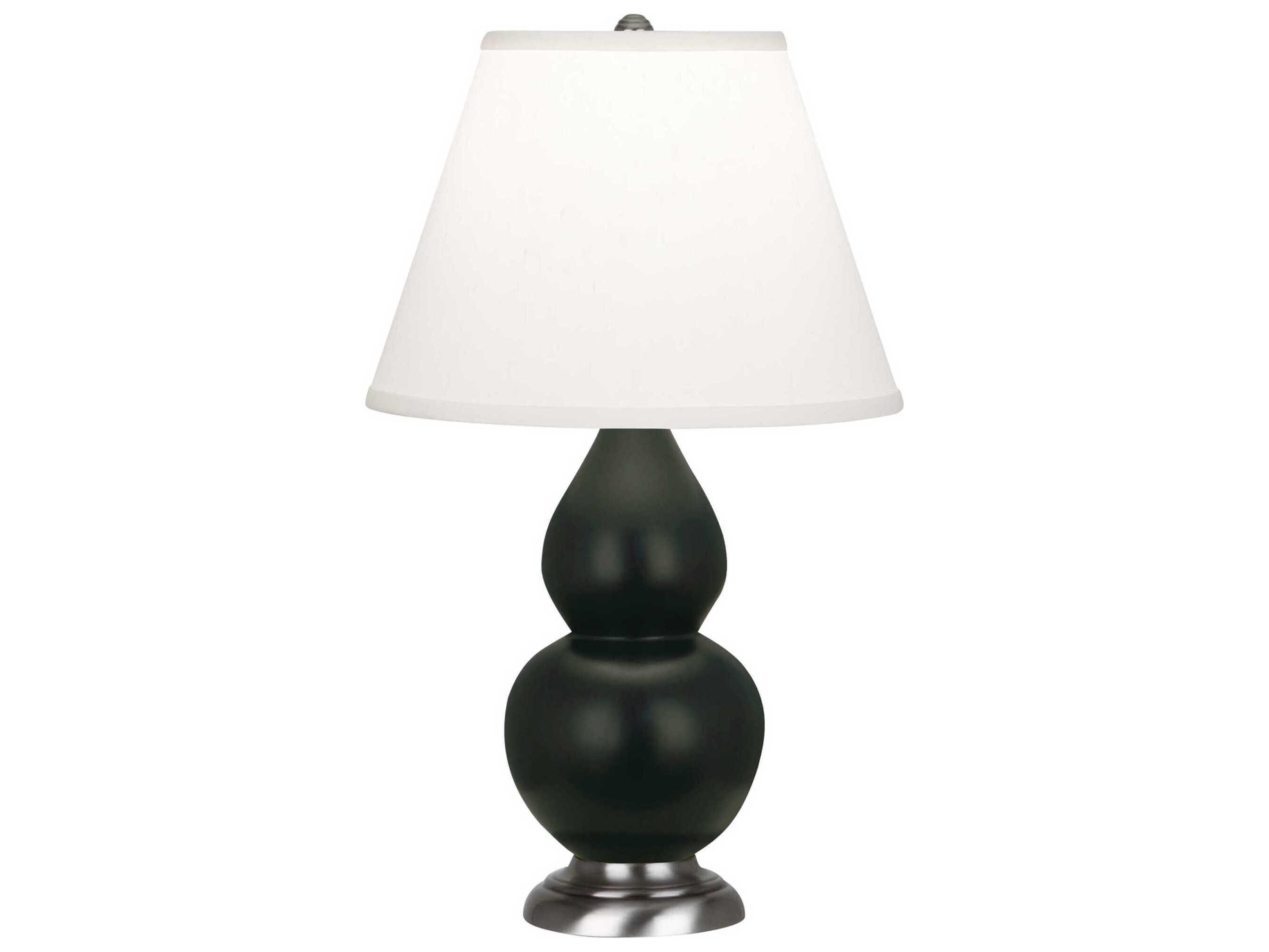 Robert Abbey Small Double Gourd Matte Obsidian Glazed Black Table Lamp