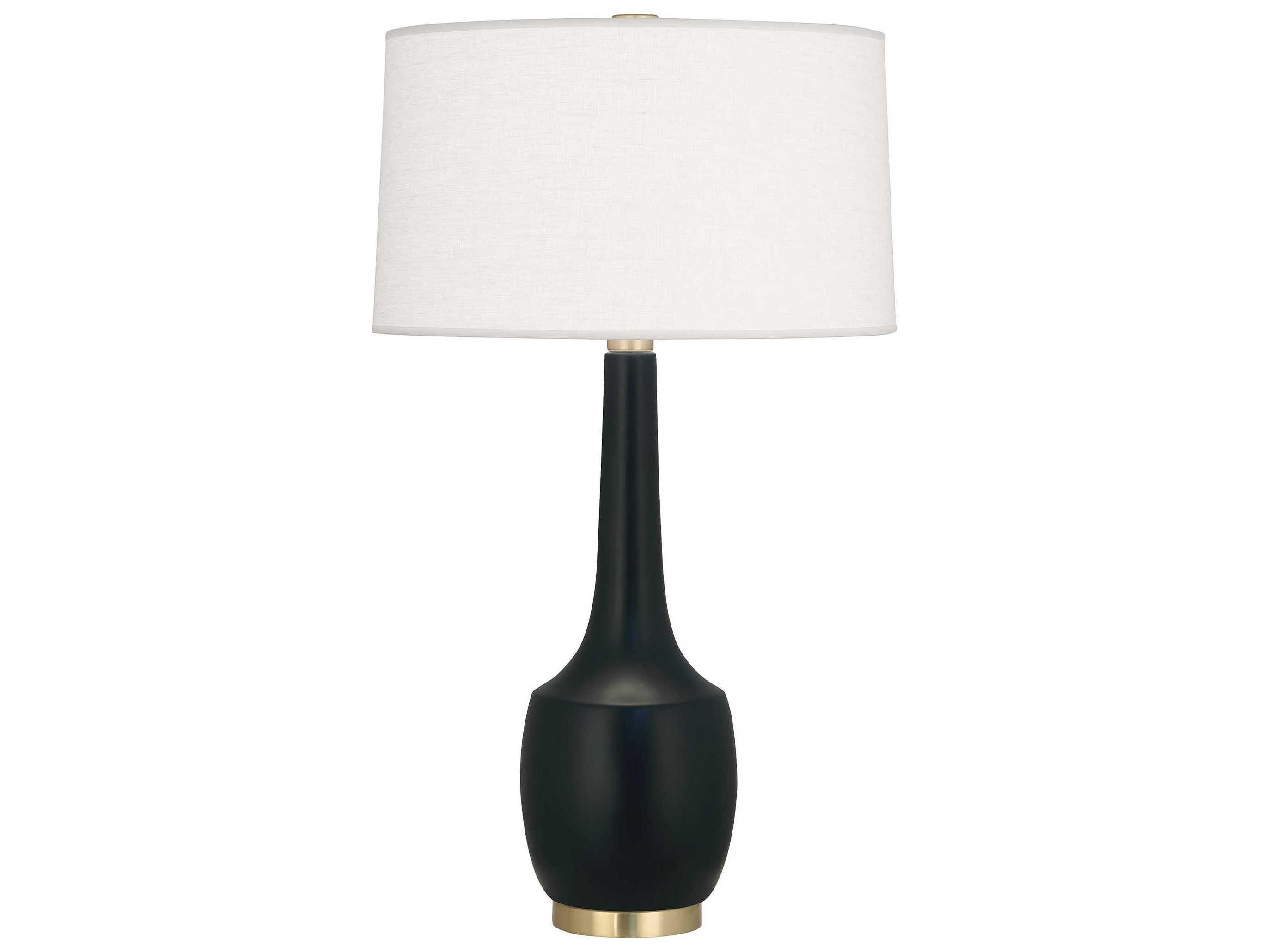 Robert Abbey Delilah Matte Obsidian Glazed Black Buffet Lamp