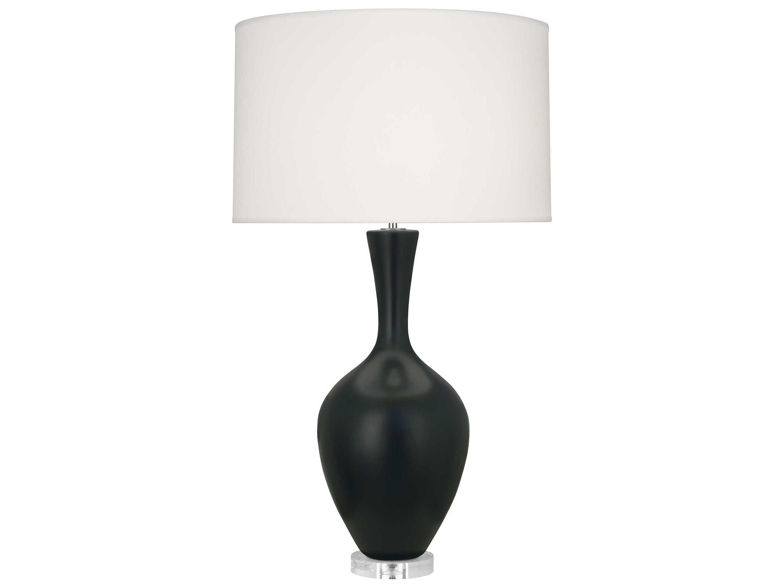 Robert Abbey Audrey Matte Obsidian Glazed Black Buffet Lamp