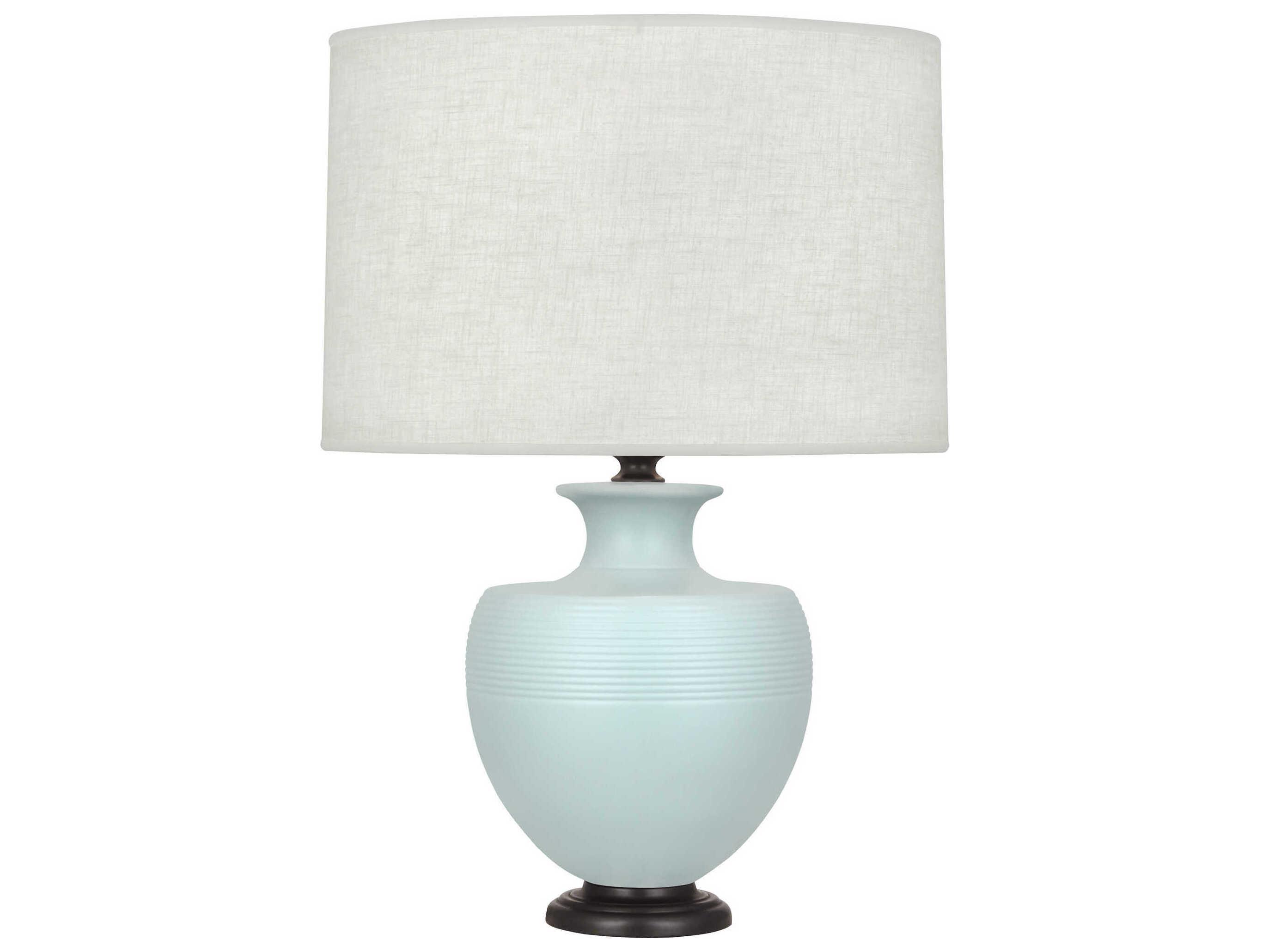 Robert Abbey Michael Berman Atlas Matte Sky Blue Glazed Buffet Lamp