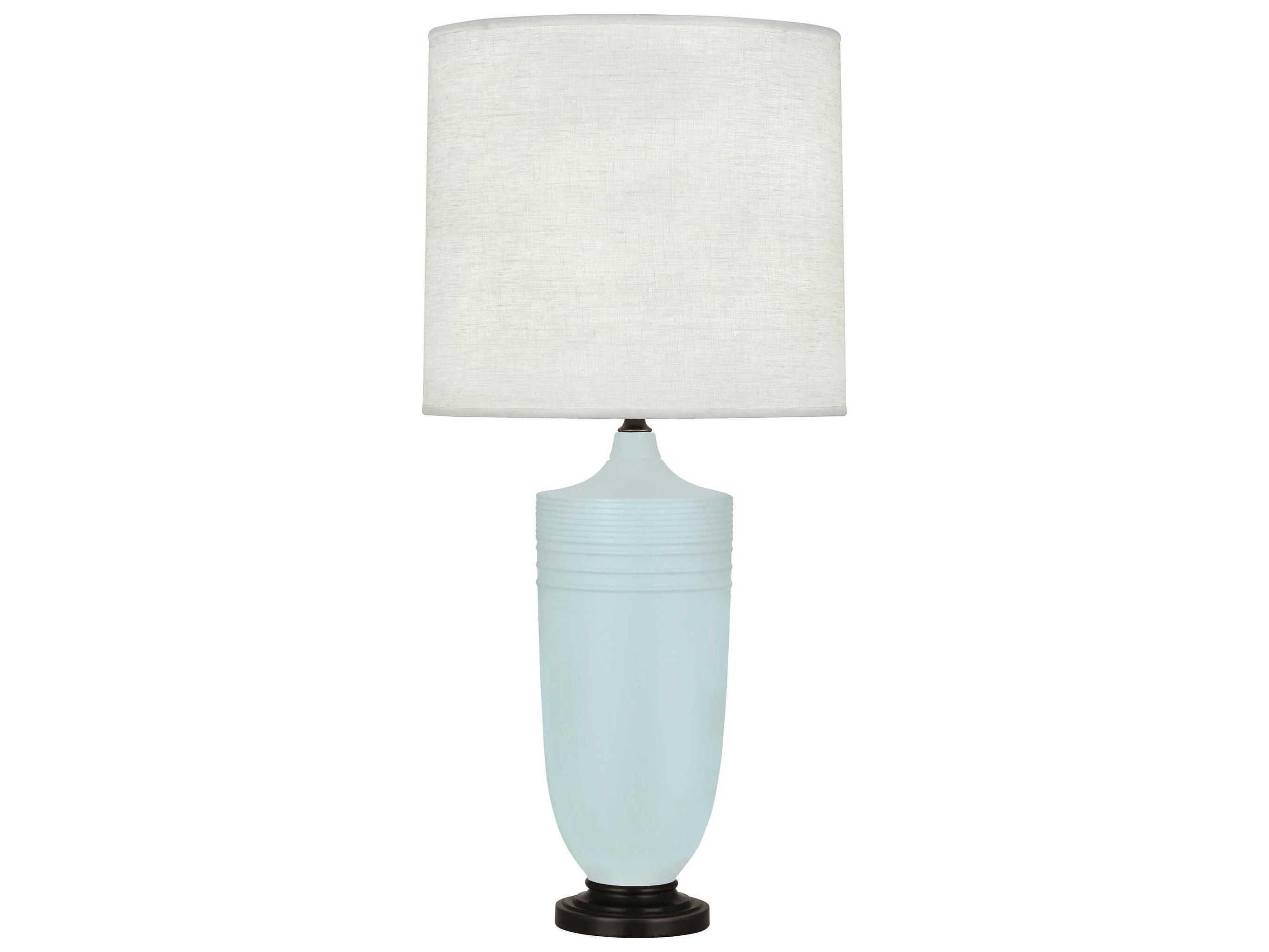 Robert Abbey Michael Berman Hadrian Matte Sky Blue Glazed Buffet Lamp