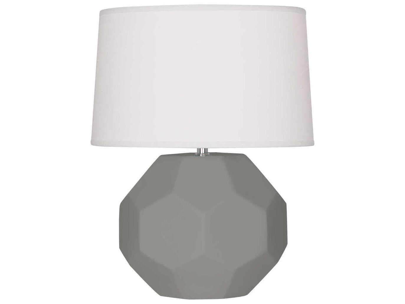 Robert Abbey Franklin Matte Smoky Taupe Glazed Gray Table Lamp