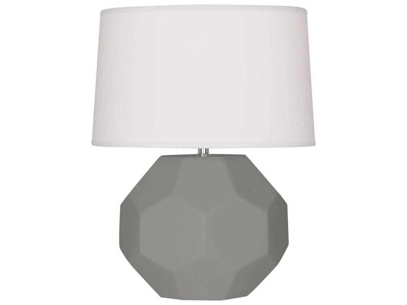 Robert Abbey Franklin Matte Smoky Taupe Glazed Gray Table Lamp