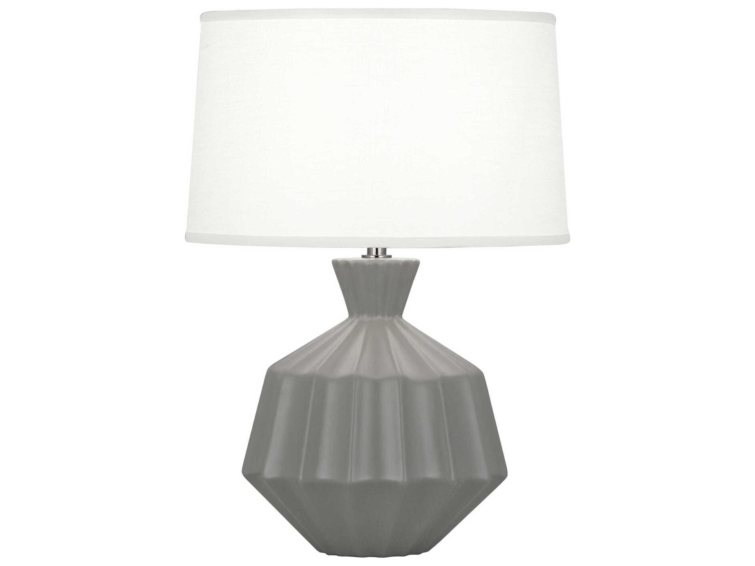 Robert Abbey Orion Matte Smoky Taupe Glazed Gray Table Lamp
