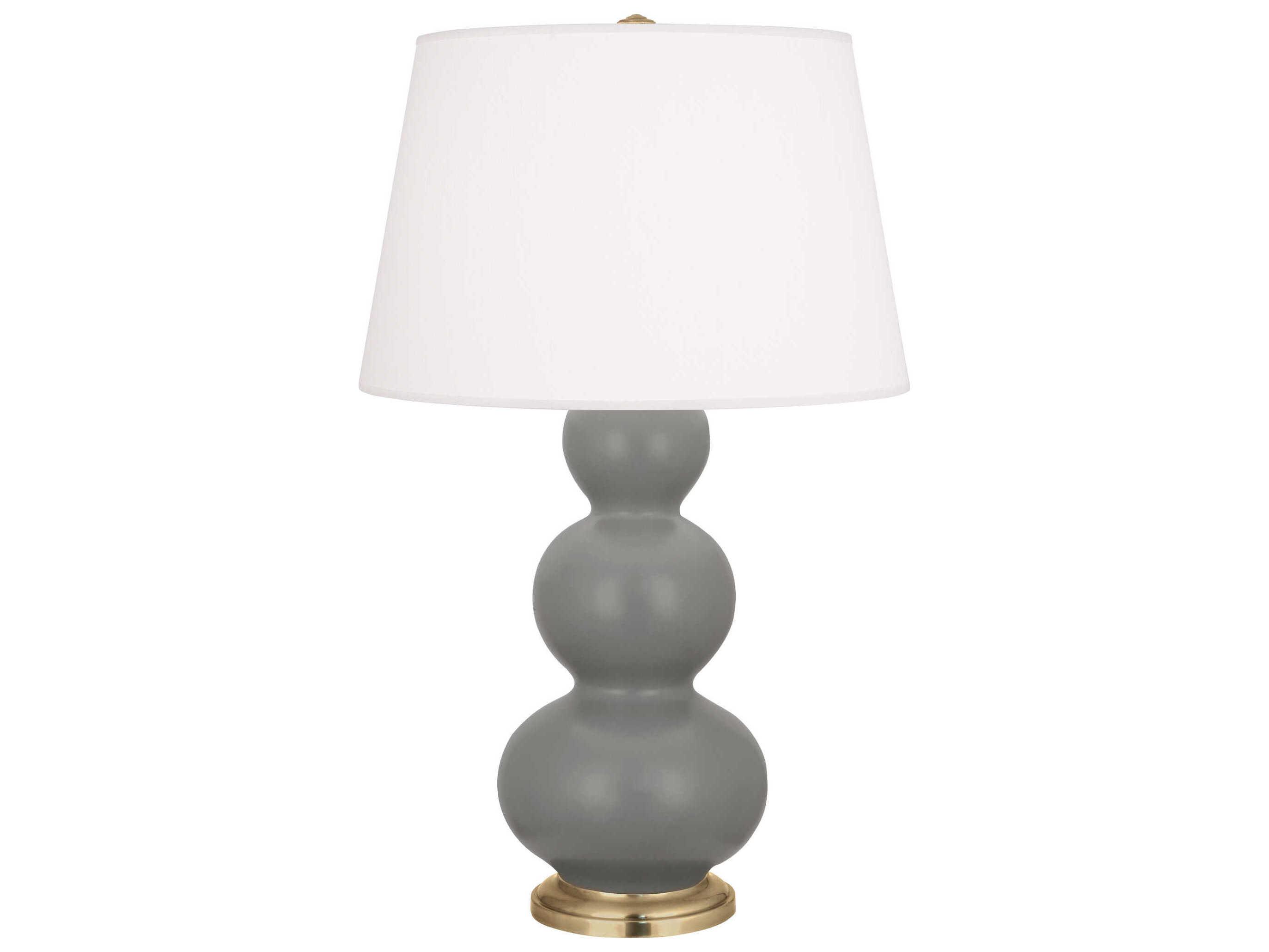 Robert Abbey Triple Gourd Matte Smoky Taupe Glazed Gray Buffet Lamp