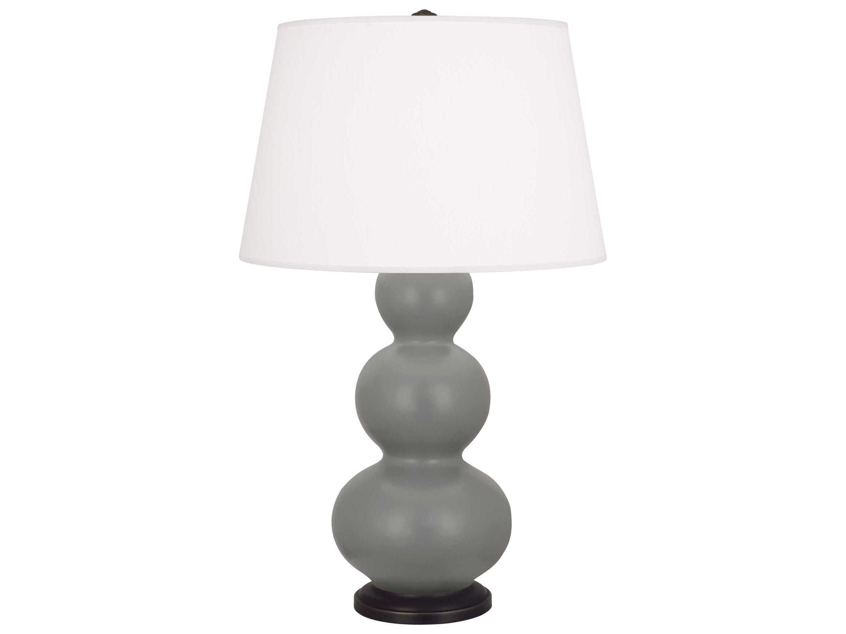 Robert Abbey Triple Gourd Matte Smoky Taupe Glazed Gray Buffet Lamp