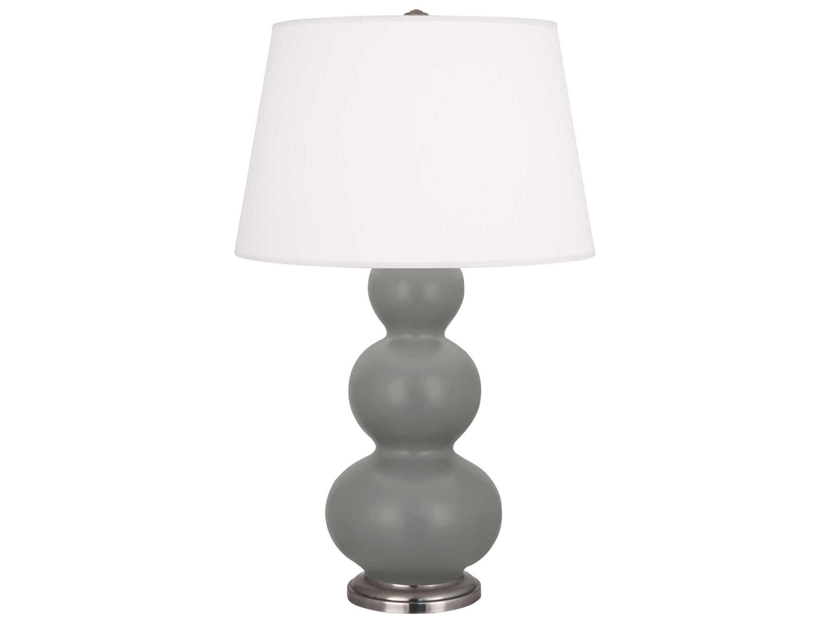 Robert Abbey Triple Gourd Matte Smoky Taupe Glazed Gray Buffet Lamp