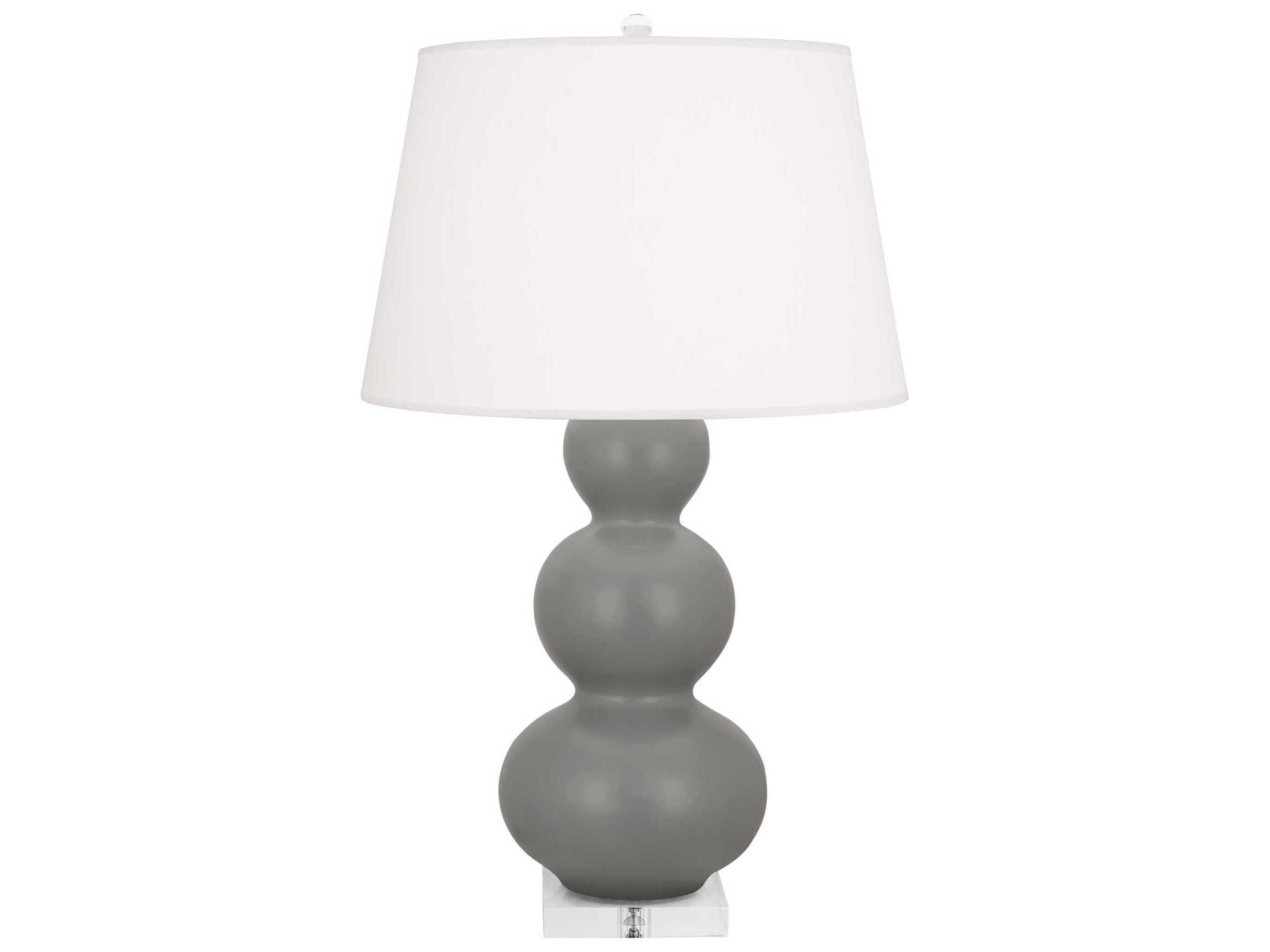 Robert Abbey Triple Gourd Matte Smoky Taupe Glazed Gray Buffet Lamp