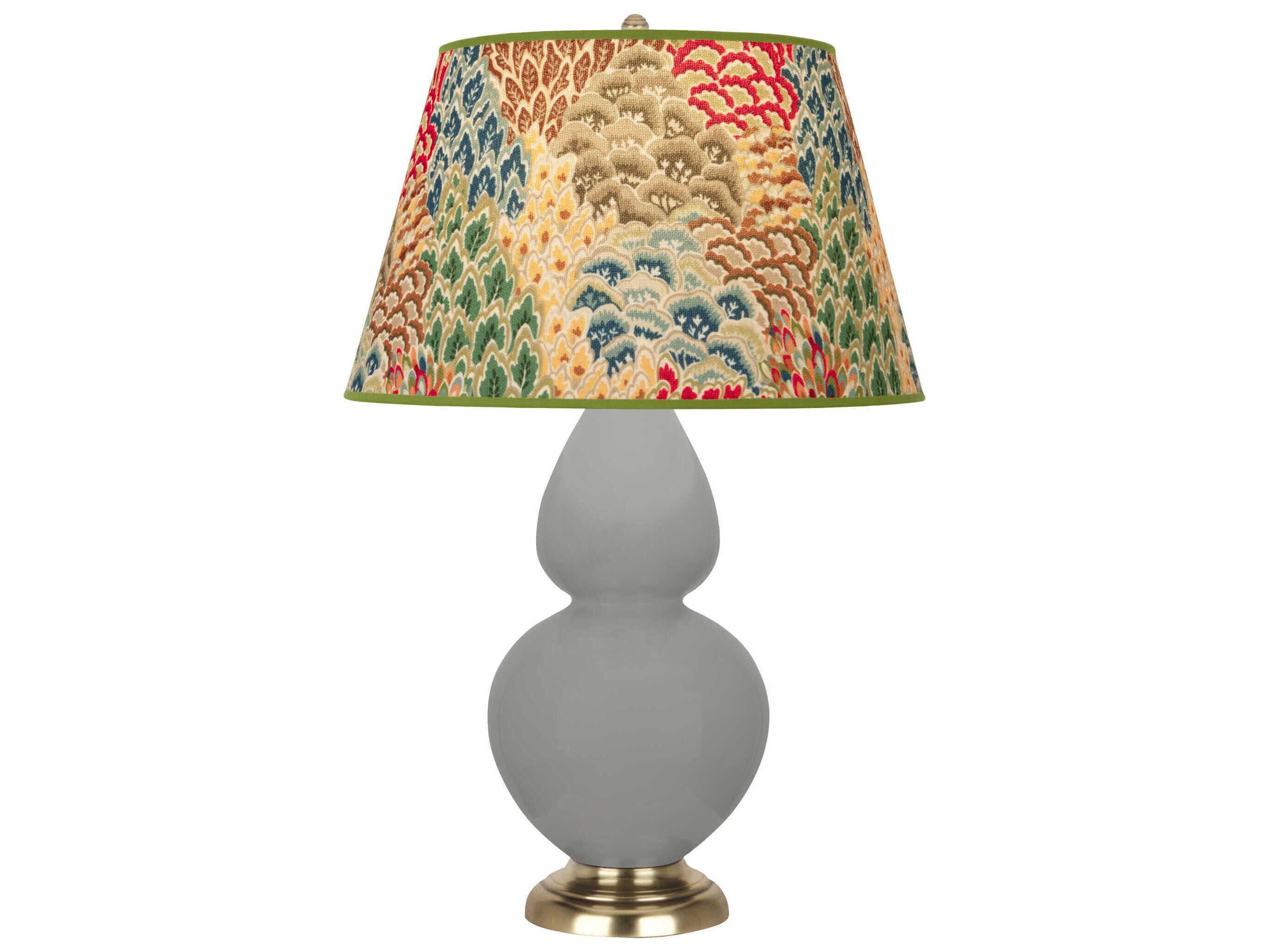 Robert Abbey Double Gourd Matte Smokey Taupe Glazed Gray Buffet Lamp