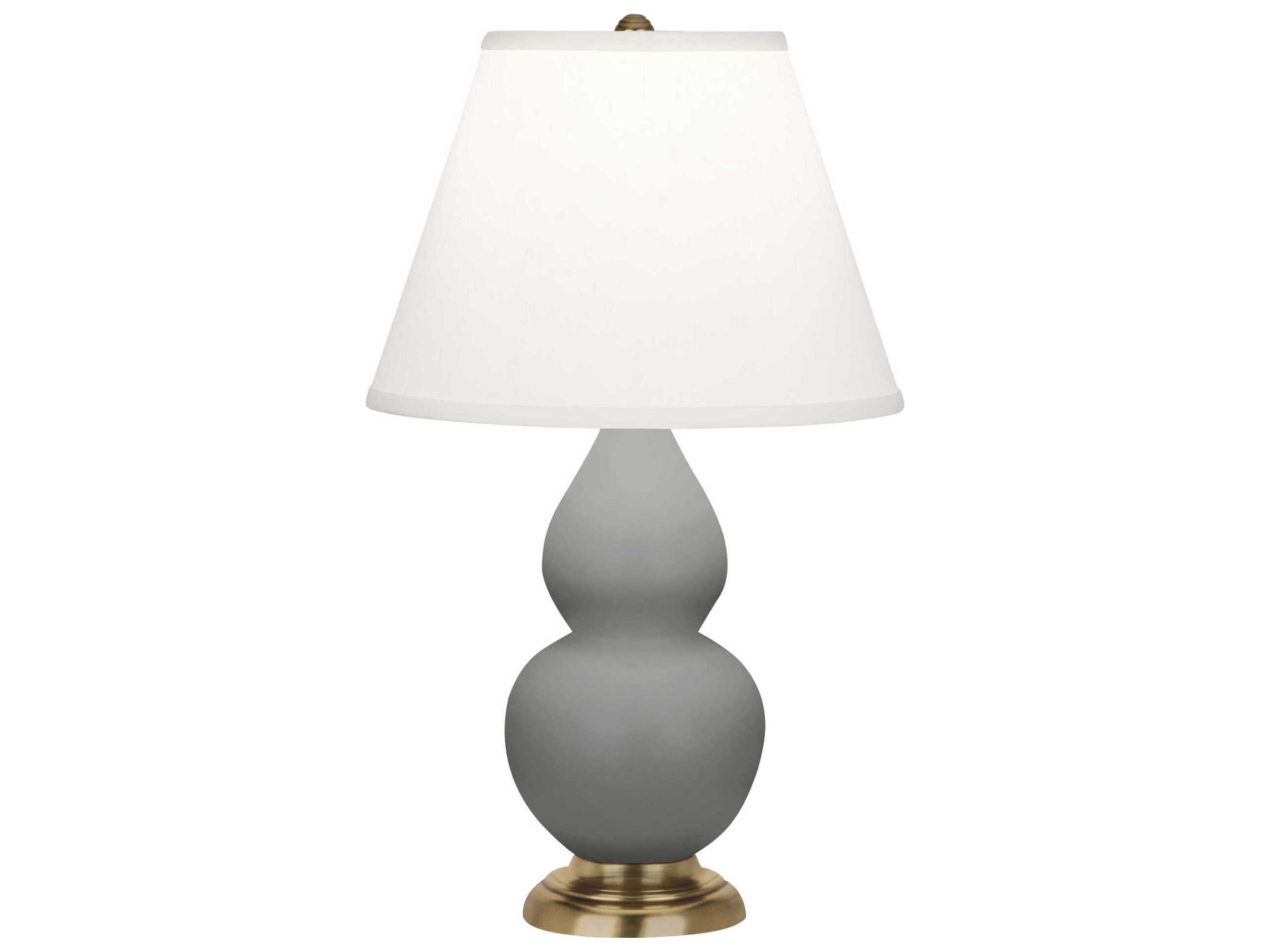 Robert Abbey Small Double Gourd Matte Smokey Taupe Glazed Gray Table Lamp