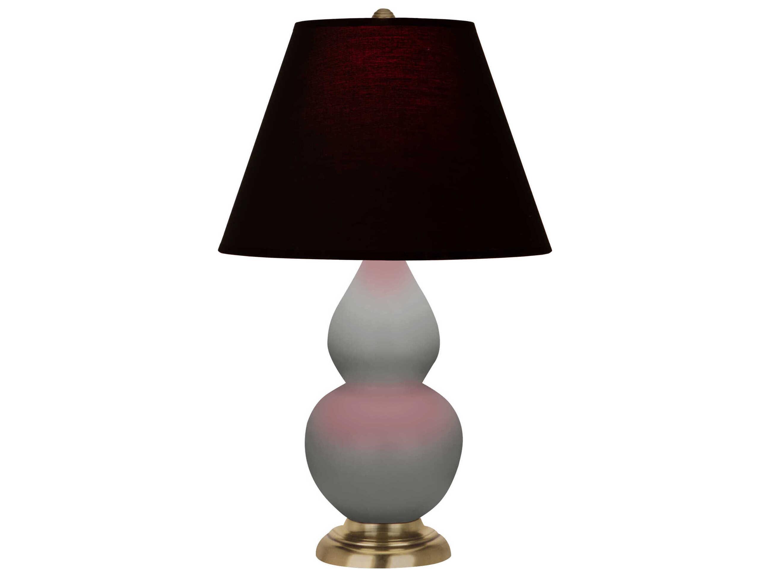 Robert Abbey Small Double Gourd Matte Smokey Taupe Glazed Gray Table Lamp