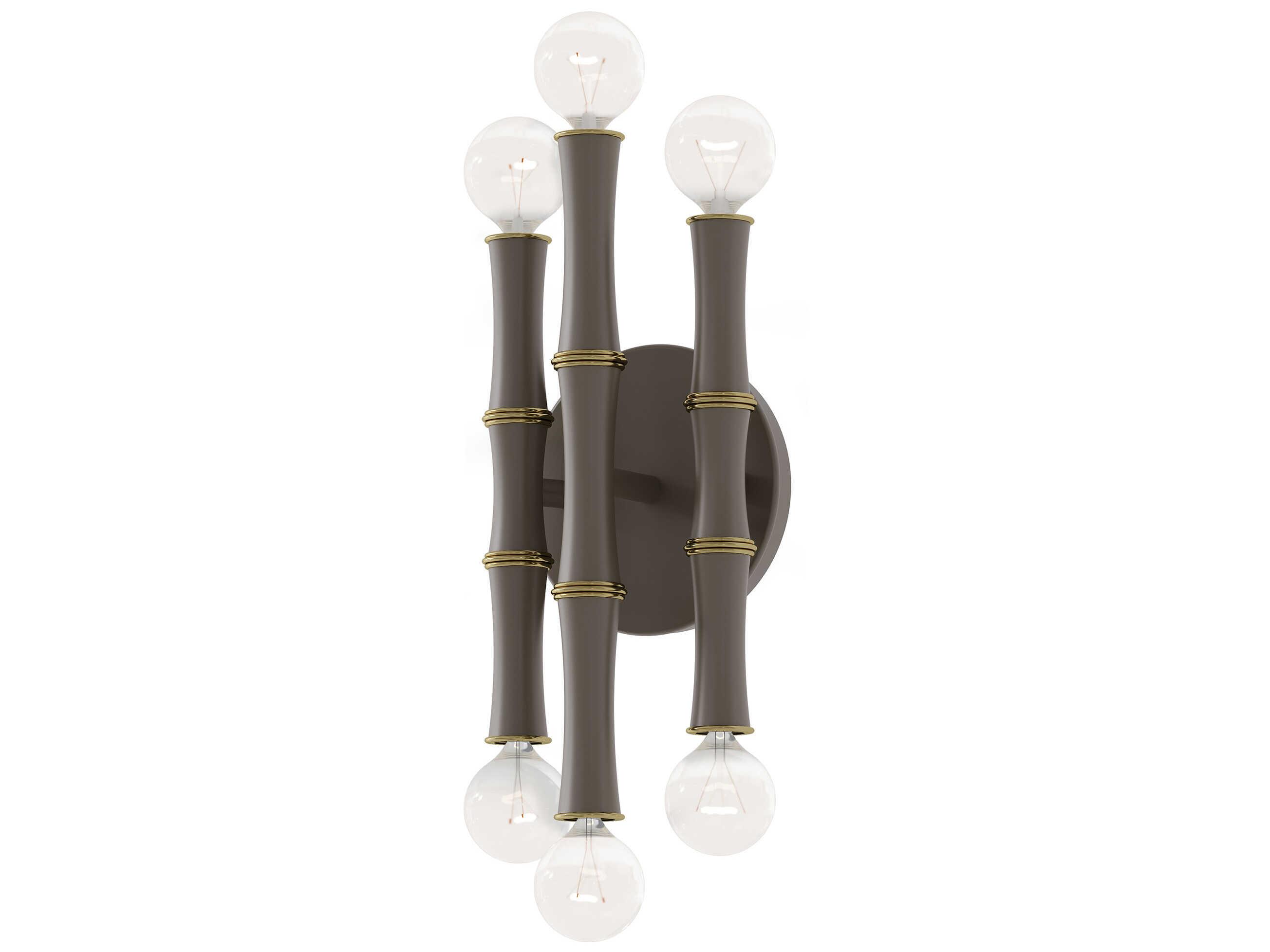 Robert Abbey Kane 6-Light Matte Smokey Taupe Brown Wall Sconce