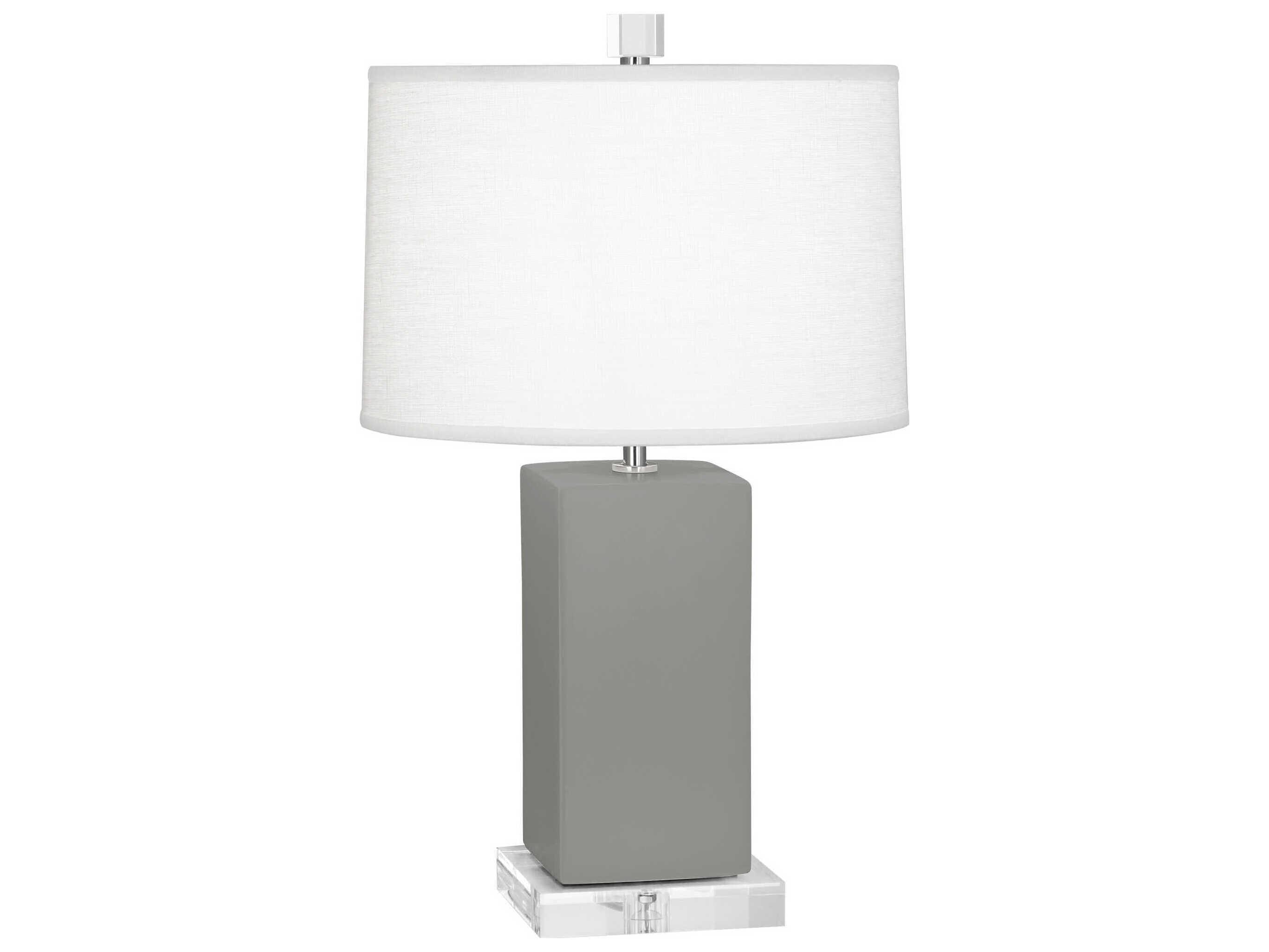 Robert Abbey Harvey Matte Smokey Taupe Glazed Gray Table Lamp