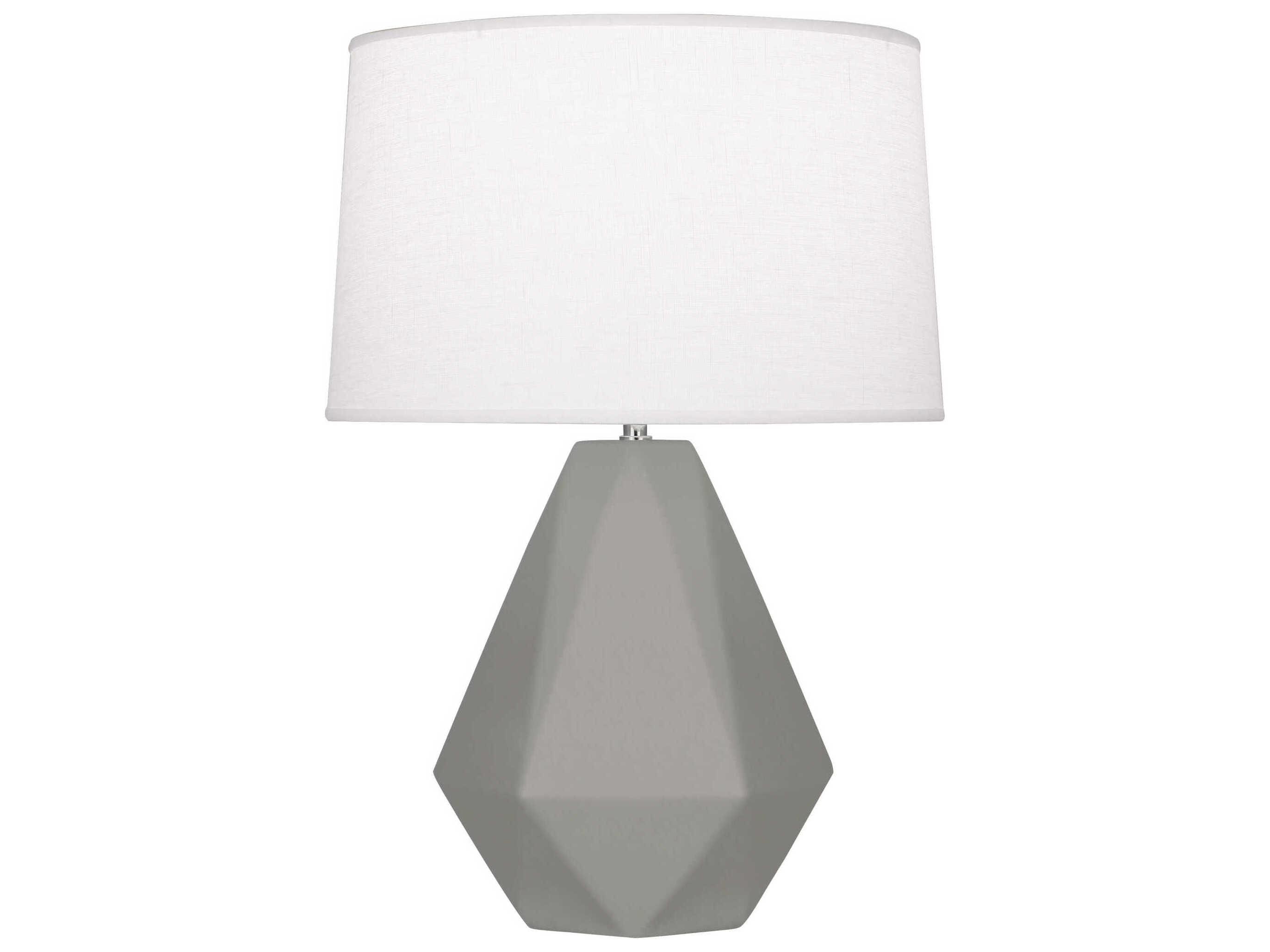 Robert Abbey Delta Matte Smoky Taupe Glazed Gray Table Lamp