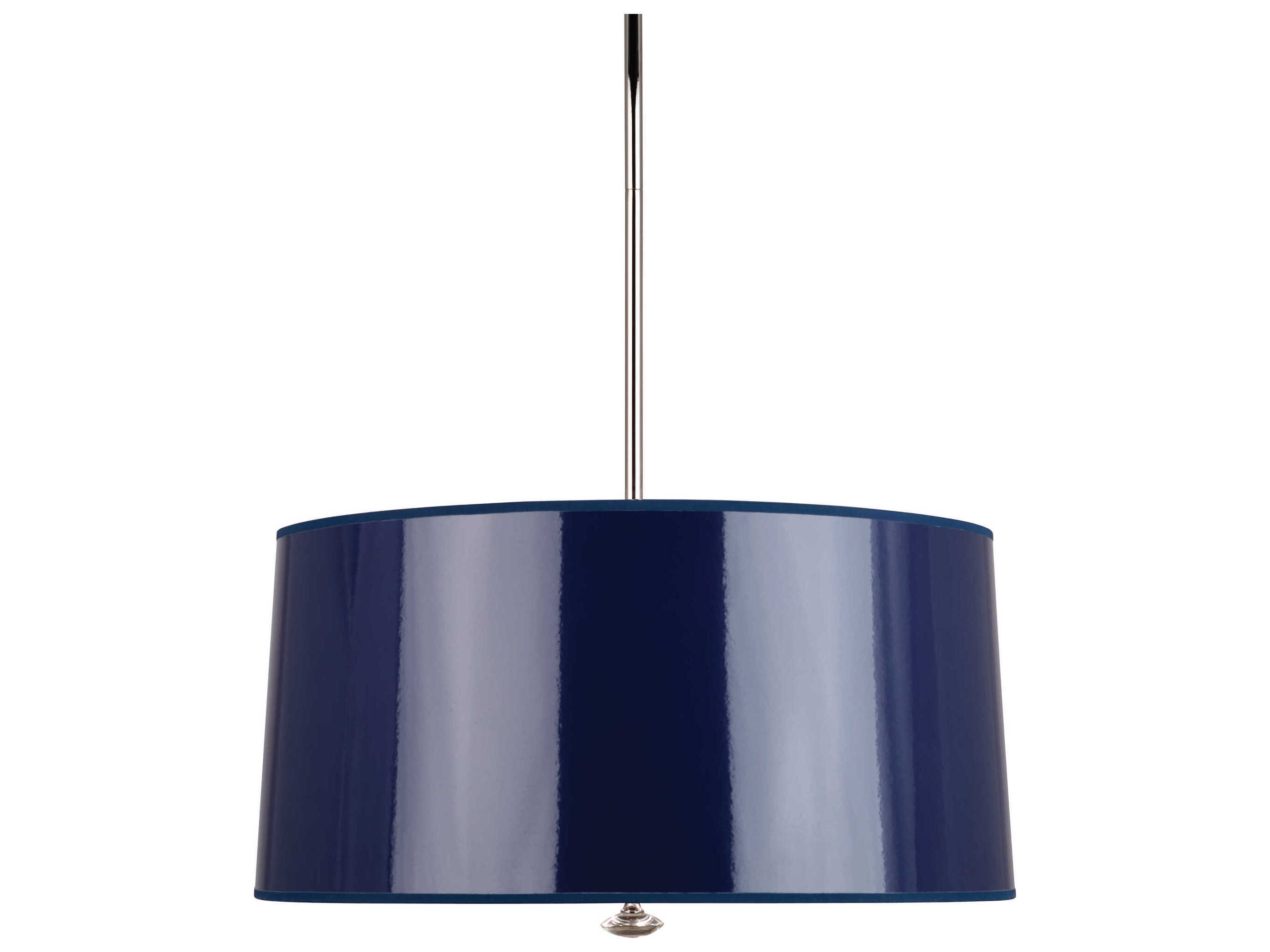 Robert Abbey Penelope 3-Light Polished Nickel Blue Drum Pendant