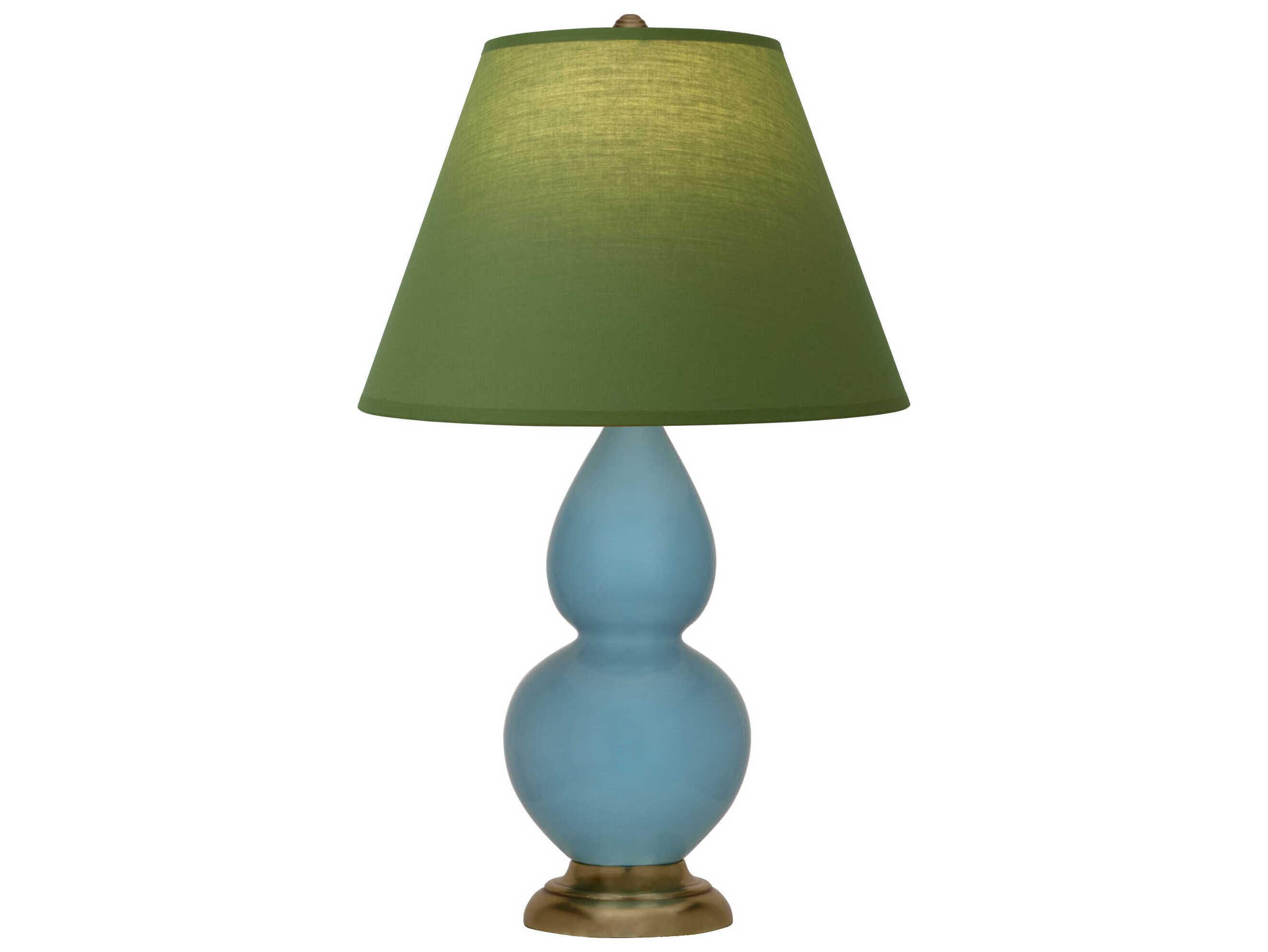 Robert Abbey Small Double Gourd Steel Blue Glazed Table Lamp