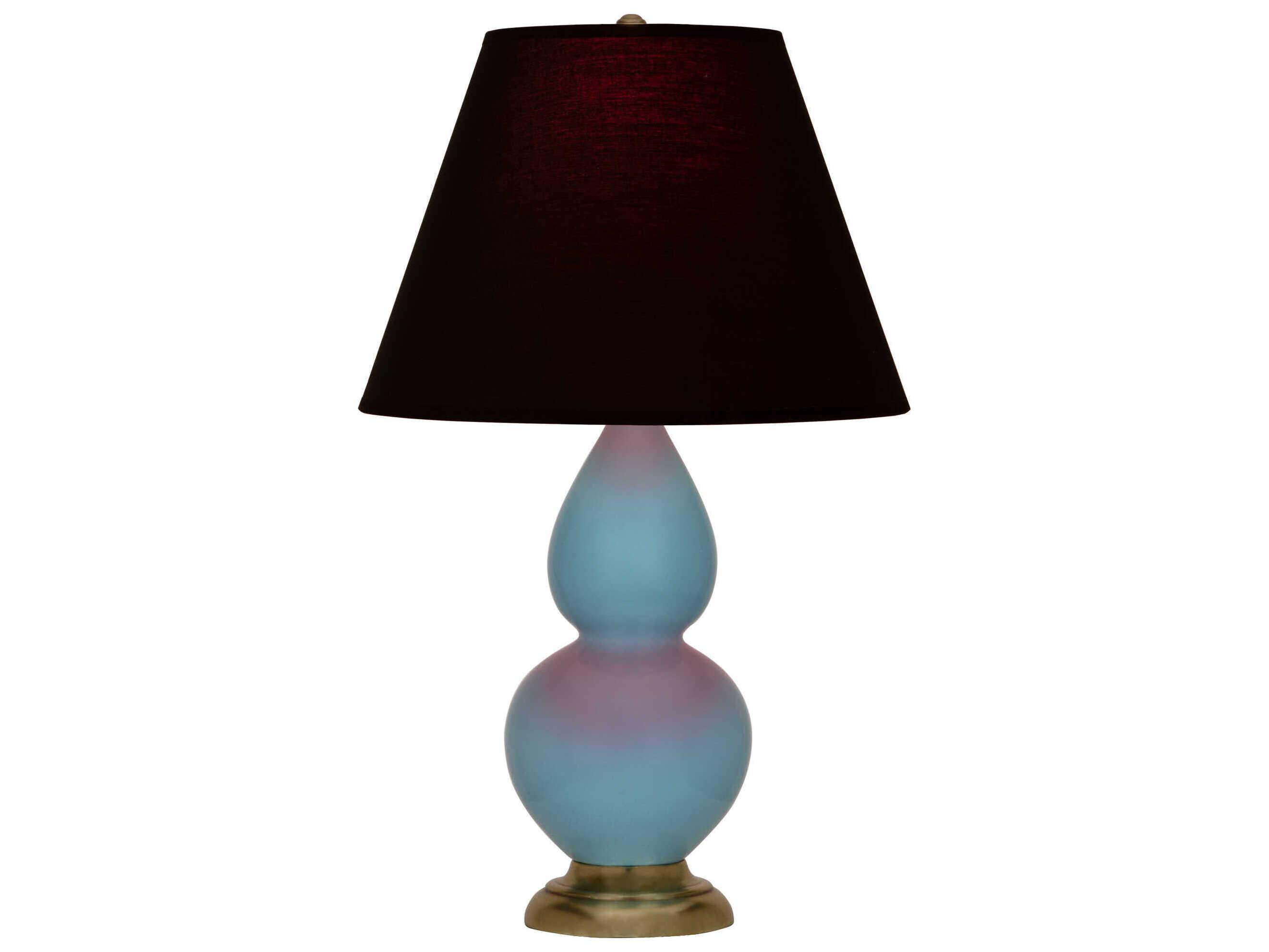 Robert Abbey Small Double Gourd Steel Blue Glazed Table Lamp