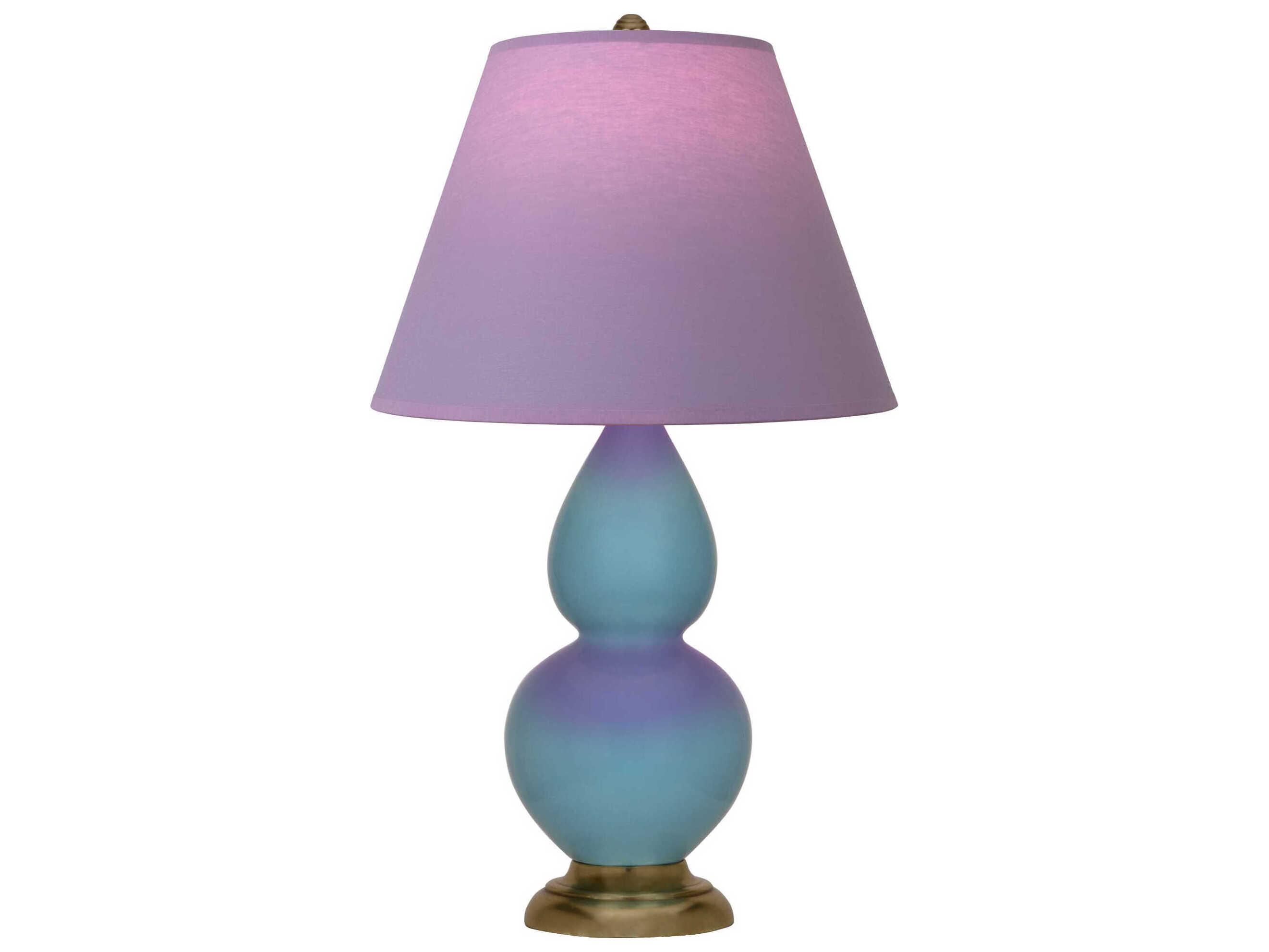 Robert Abbey Small Double Gourd Steel Blue Glazed Table Lamp