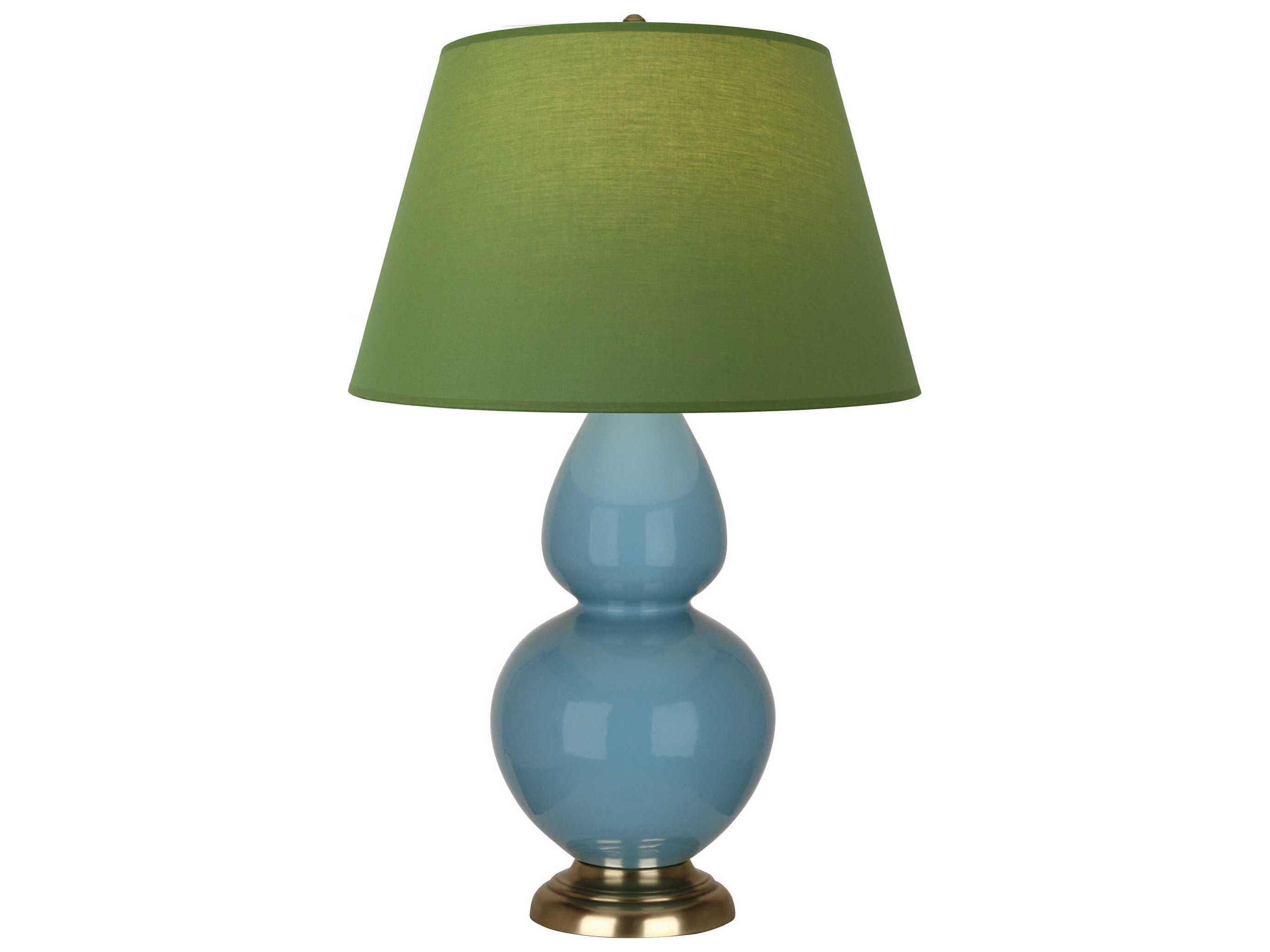 Robert Abbey Double Gourd Steel Blue Glazed Buffet Lamp