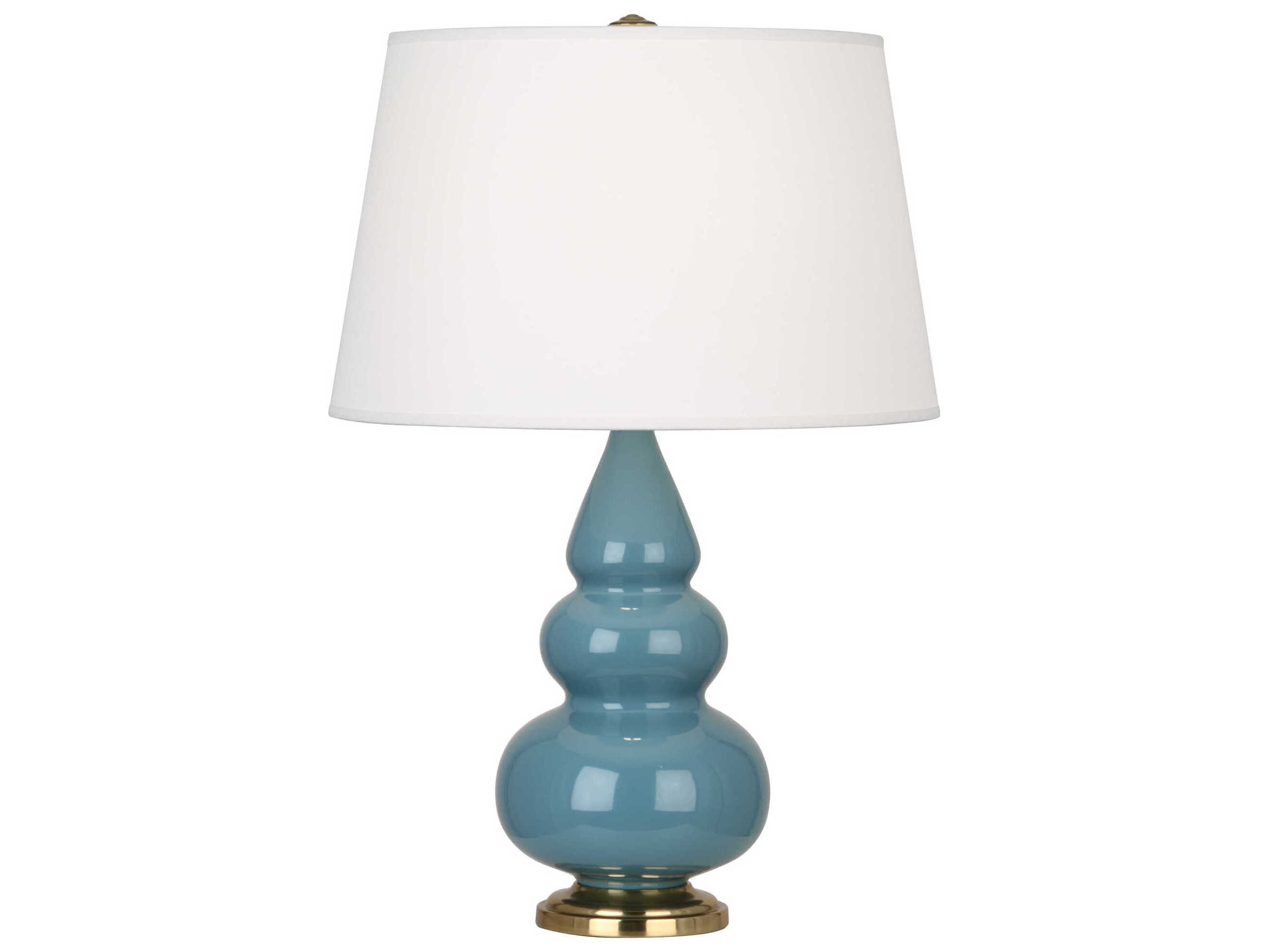 Robert Abbey Small Triple Gourd Steel Blue Glazed Table Lamp