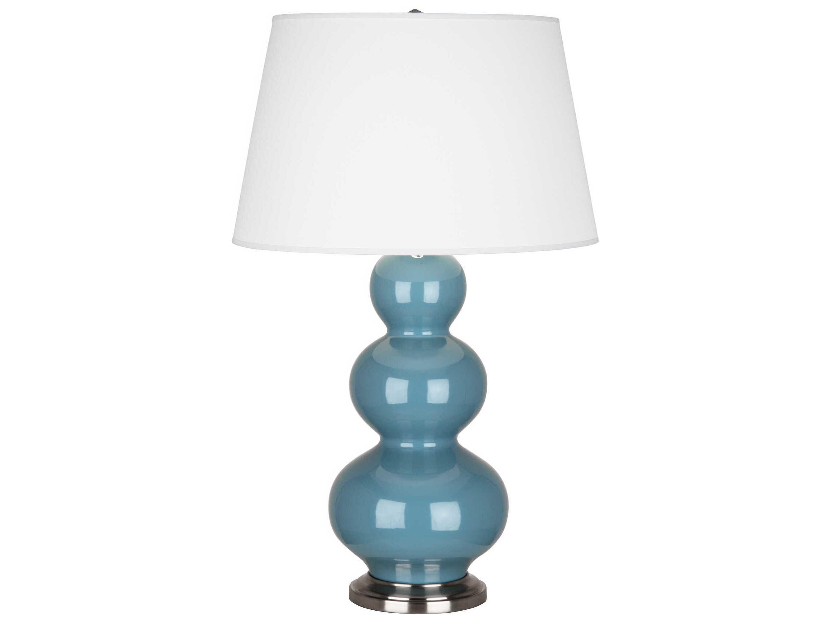 Robert Abbey Triple Gourd Steel Blue Glazed Buffet Lamp