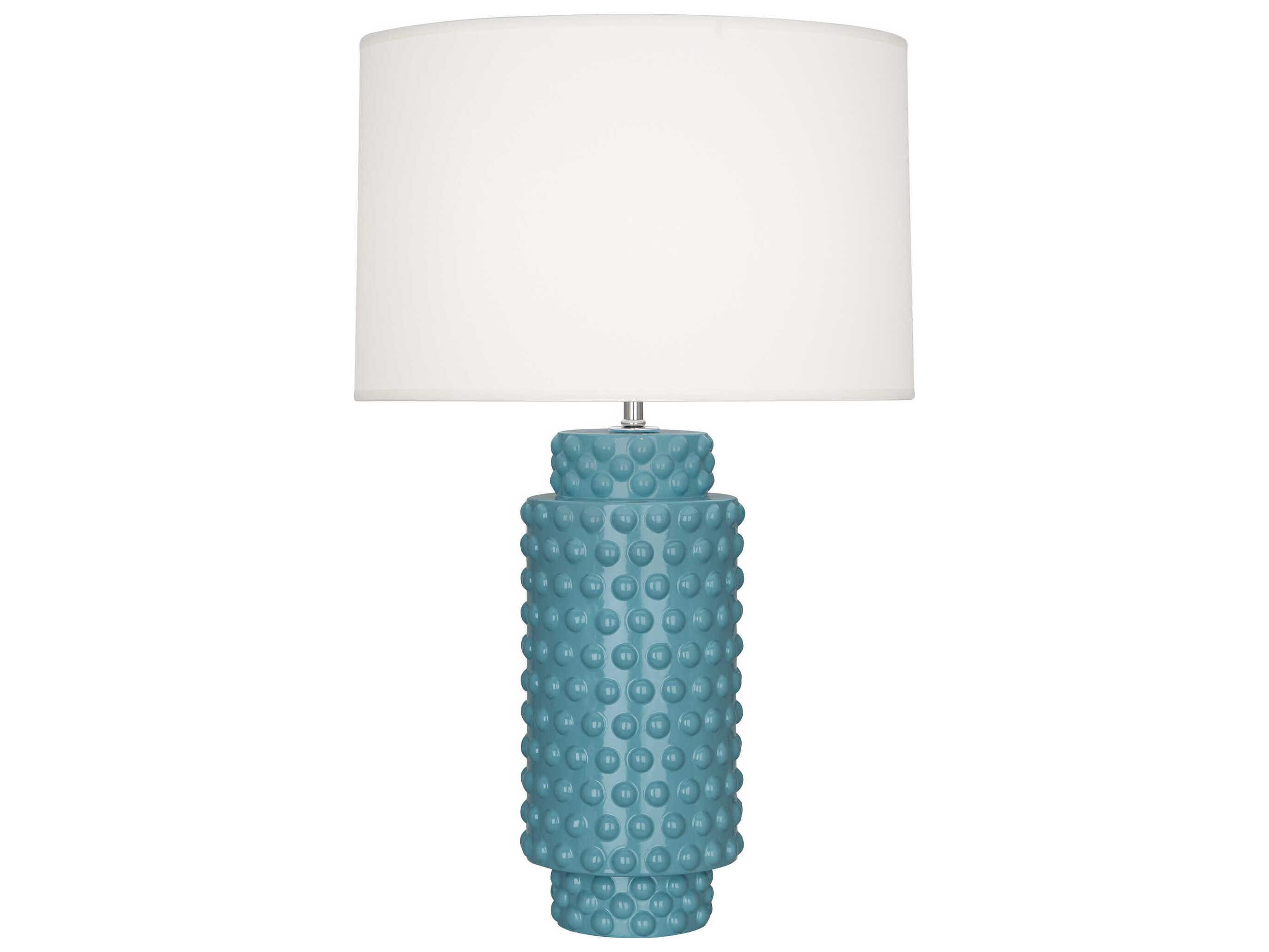 Robert Abbey Dolly Steel Blue Glazed Textured Buffet Lamp