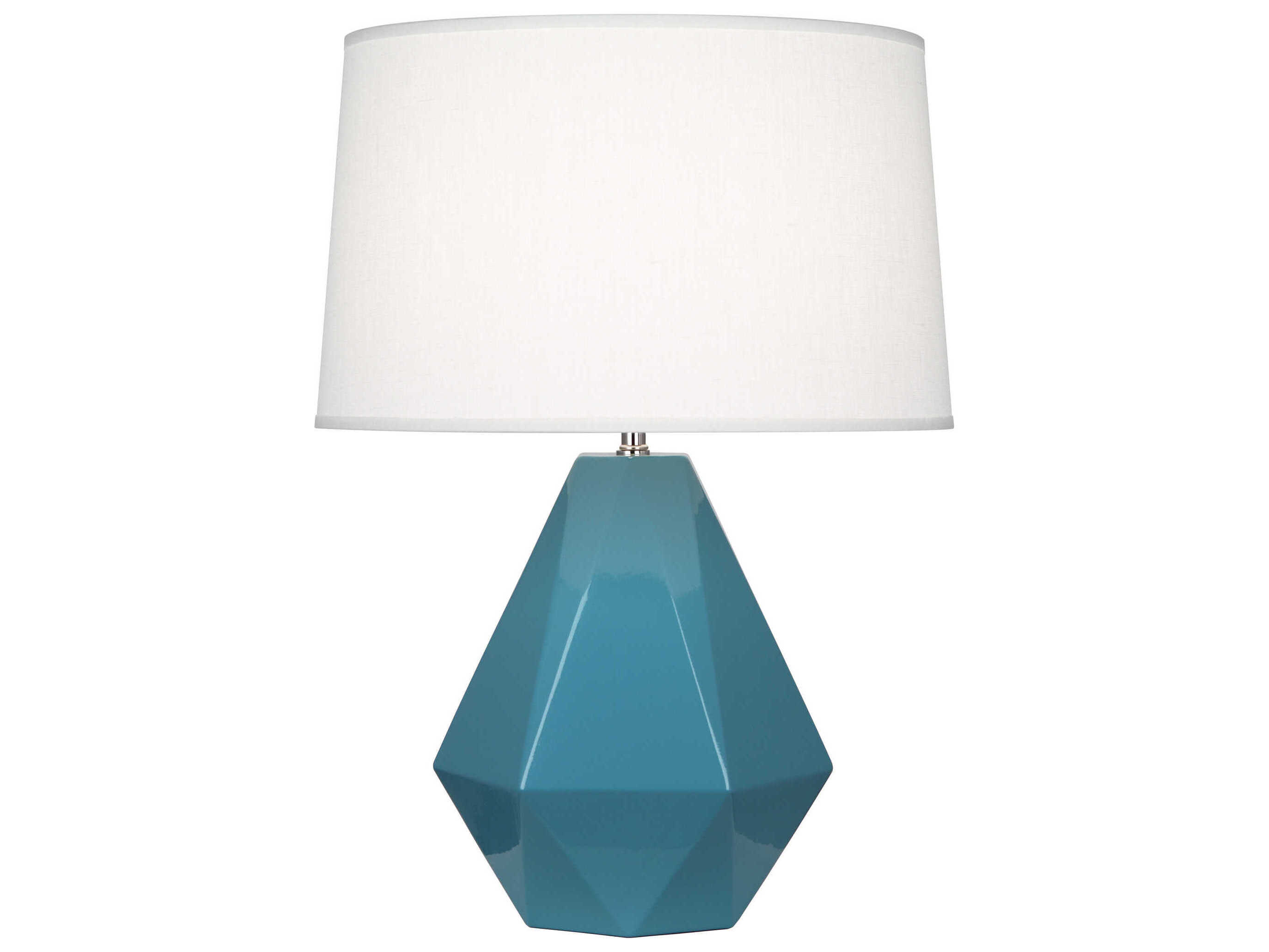 Robert Abbey Delta Steel Blue Glazed Table Lamp