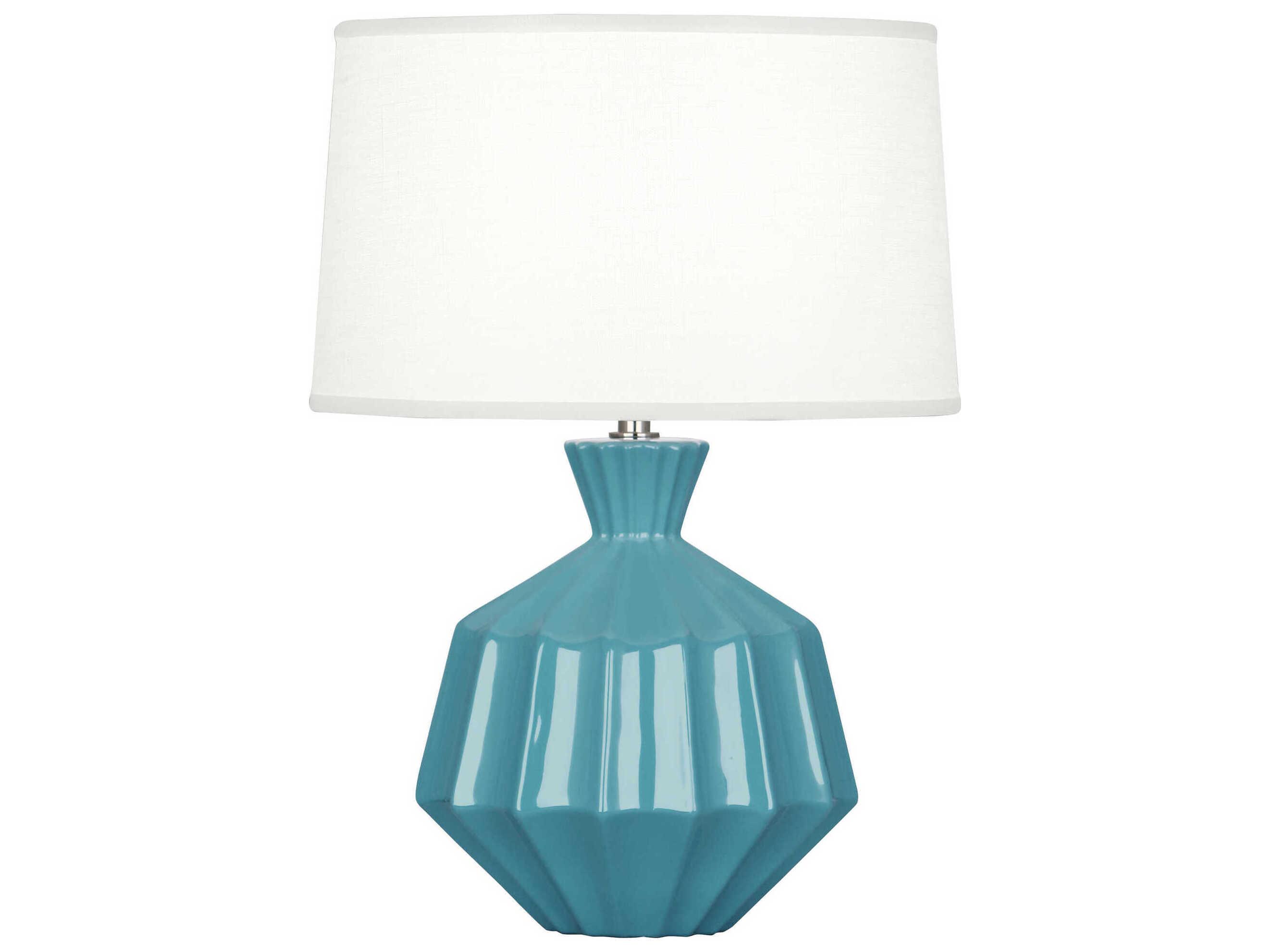 Robert Abbey Orion Steel Blue Glazed Table Lamp
