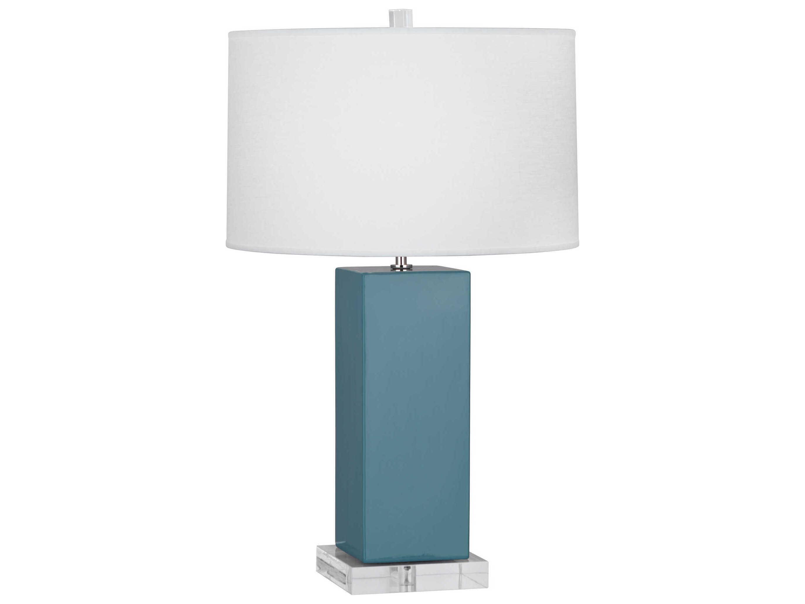 Robert Abbey Harvey Steel Blue Glazed Buffet Lamp