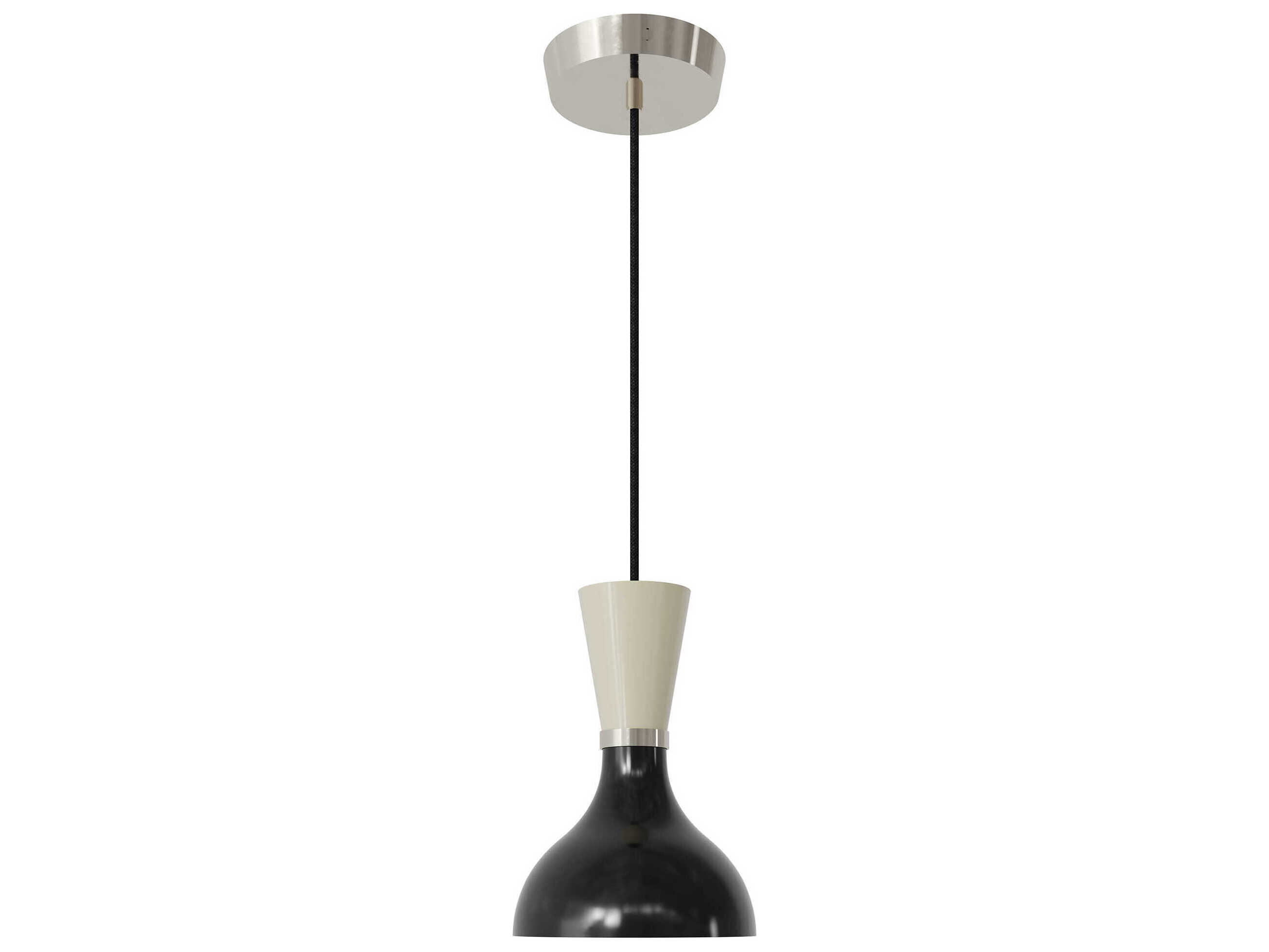 Robert Abbey Clare 1-Light Obsidian Bone Black Mini Pendant