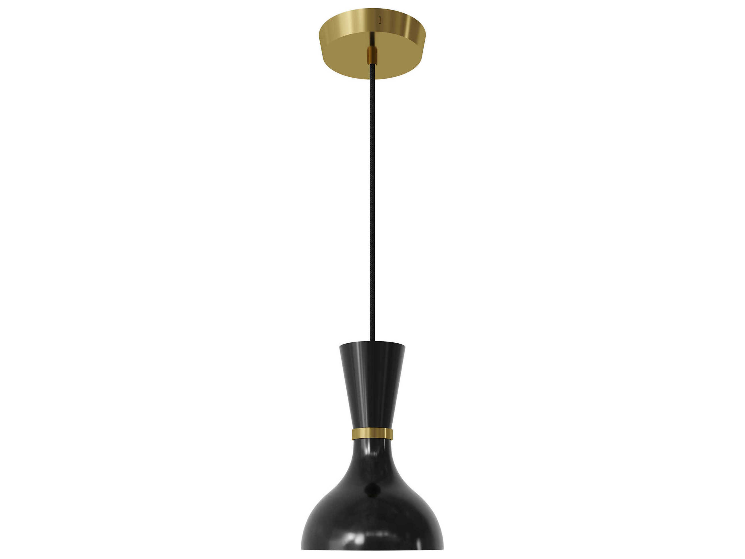 Robert Abbey Clare 1-Light Obsidian Black Mini Pendant