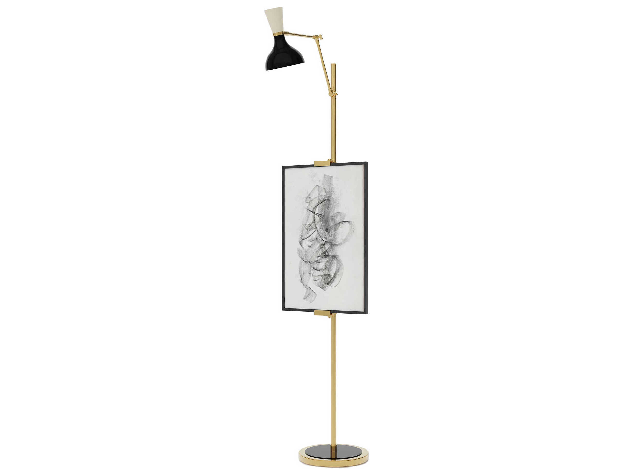 Robert Abbey Clare Obsidian Bone Black Floor Lamp