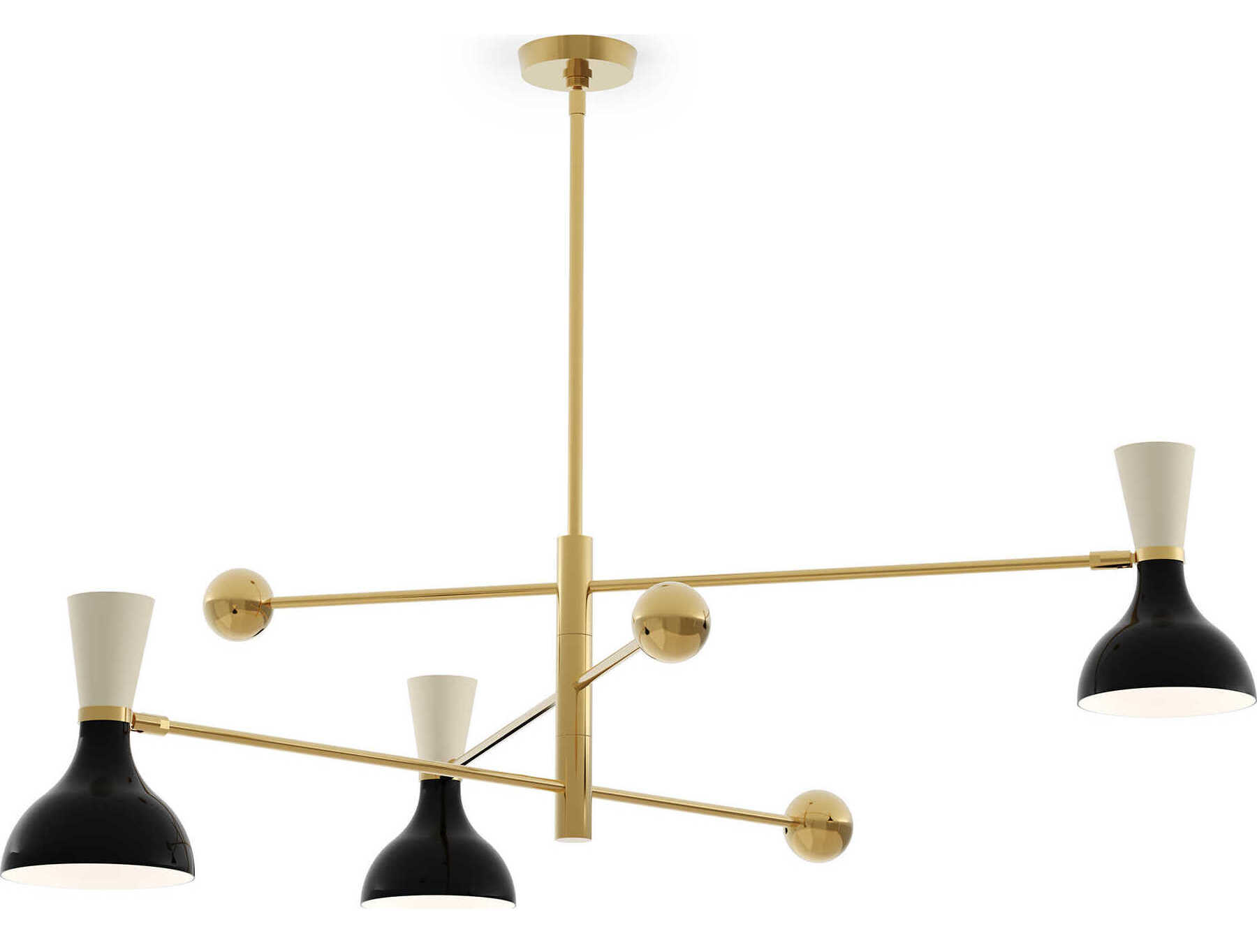 Robert Abbey Clare 3-Light Obsidian Bone Black Chandelier