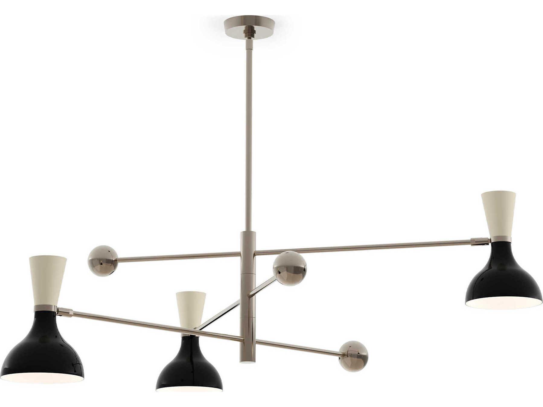 Robert Abbey Clare 3-Light Obsidian Bone Black Chandelier