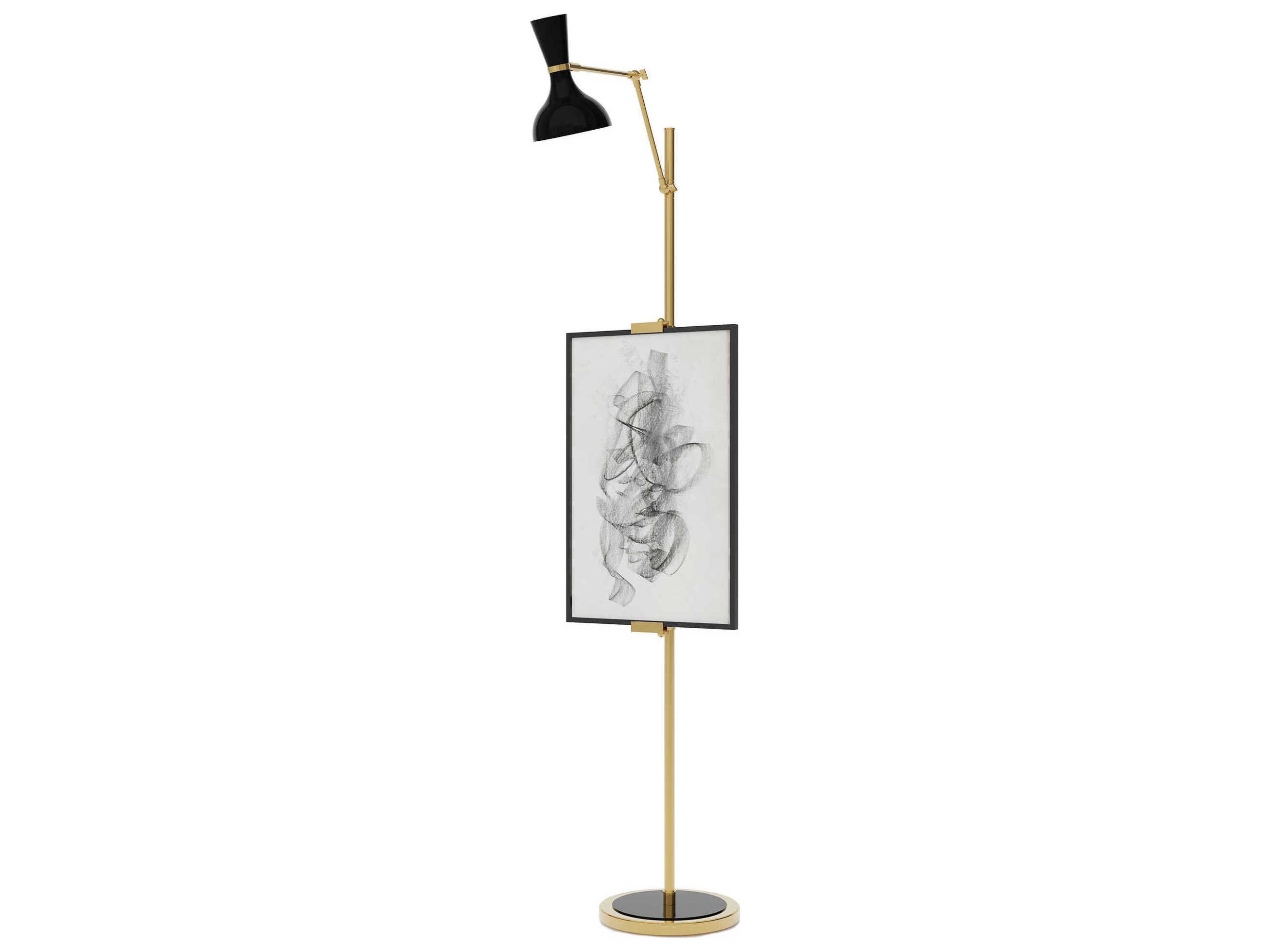 Robert Abbey Clare Obsidian Black Floor Lamp